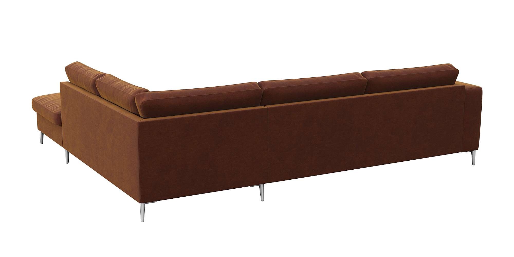 FLEXLUX Ecksofa »Fiore, super Sitzkomfort durch Kaltschaum im Sitz, L-Form«, breite Armlehnen, Füße Alu