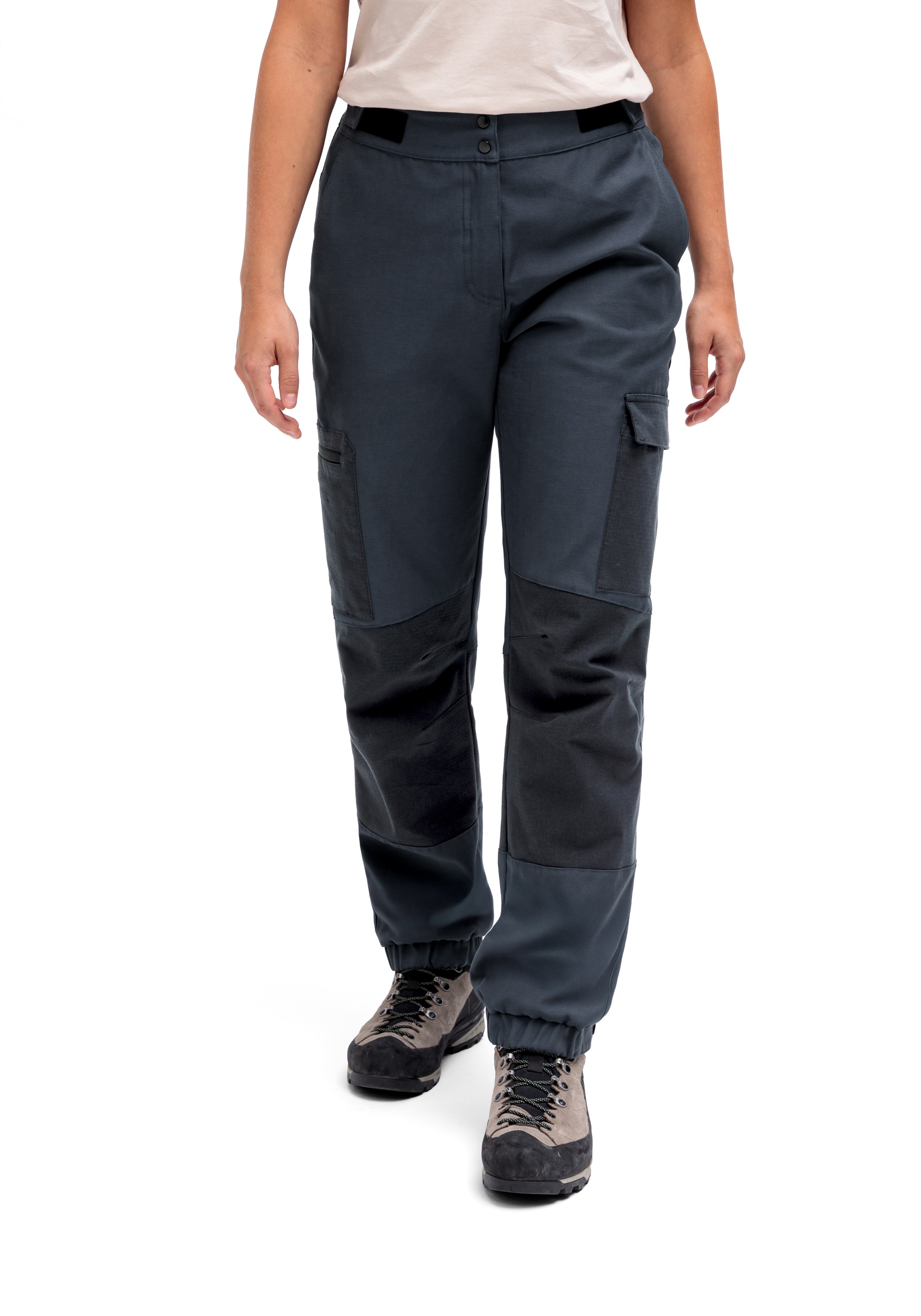 Outdoorhose MAIER SPORTS "Stoneflex W", Damen, Gr. 19, Kurzgrößen, graphit, 58% Baumwolle, 42% Polyester, Hosen Outdoorhose, Damen Wanderhose, robuste Cargohose mit viel Stauraum, Regular Fit 3