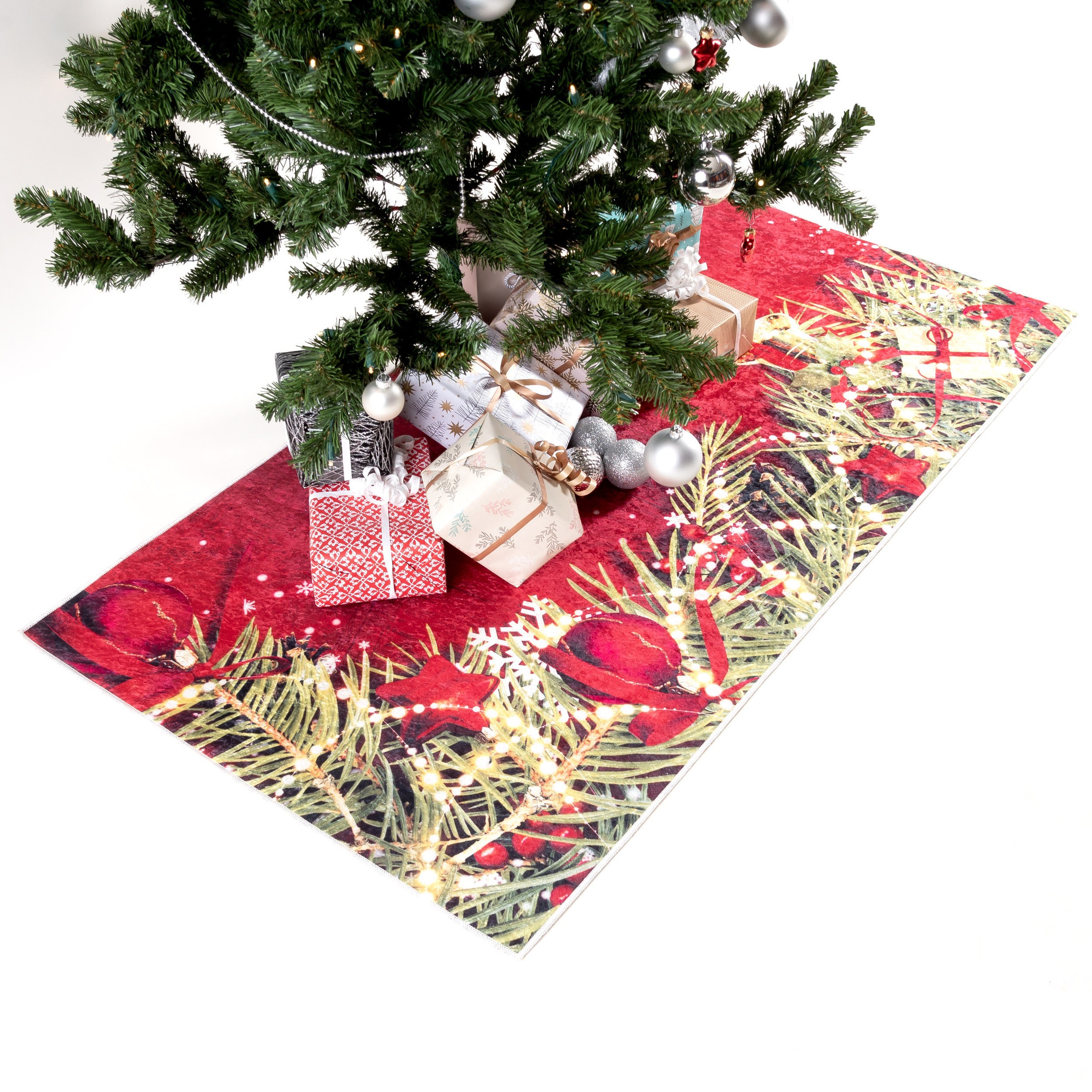 Sehrazat Teppich »Christmas 1225«, rechteckig, Weihnachten, waschbar, Unterlage  Weihnachtsbaum auf Rechnung | BAUR
