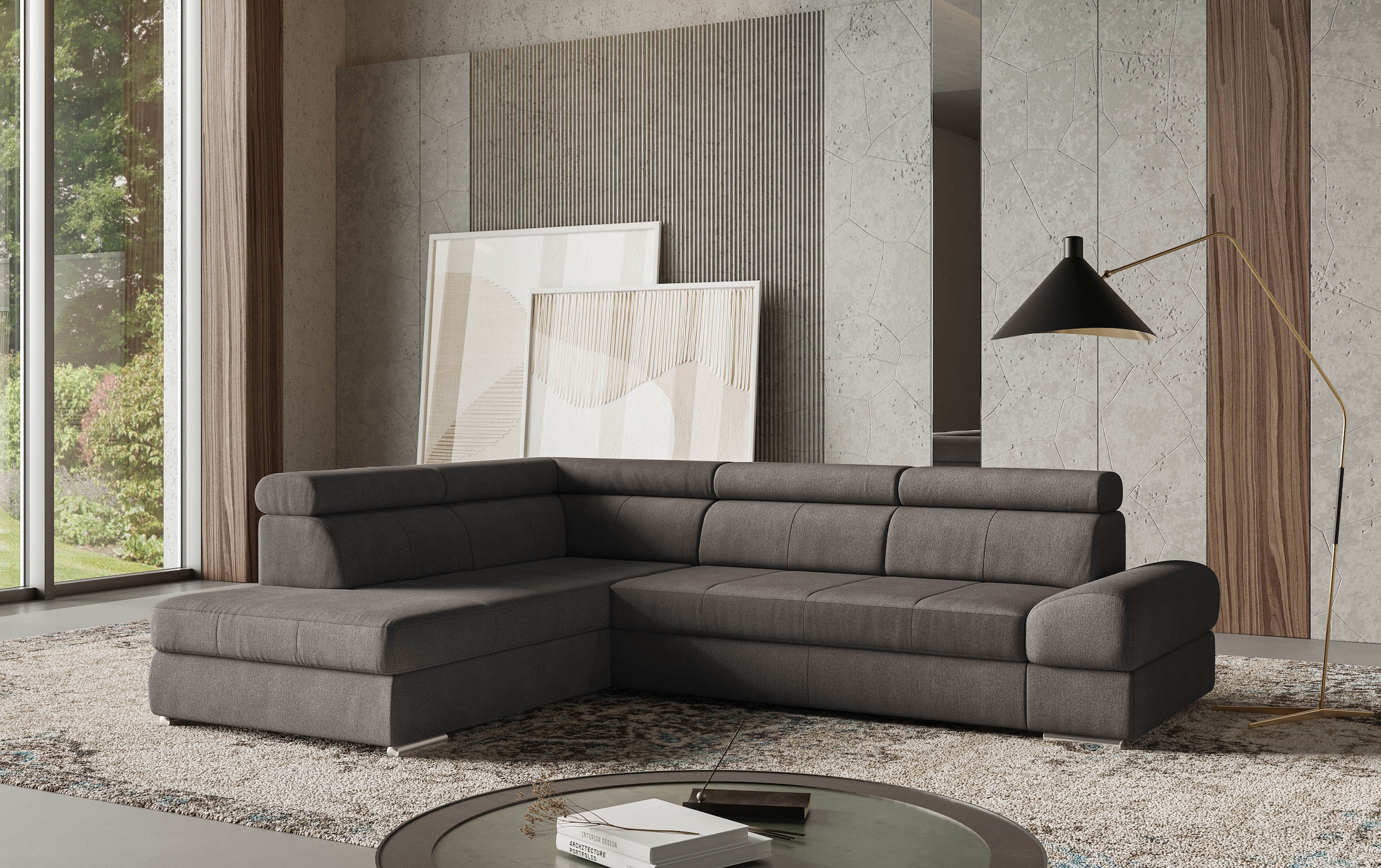 sit&more Ecksofa "Broadway L-Form" mit verstellbaren Kopfteilen, wahlweise mit Schlaffunktion