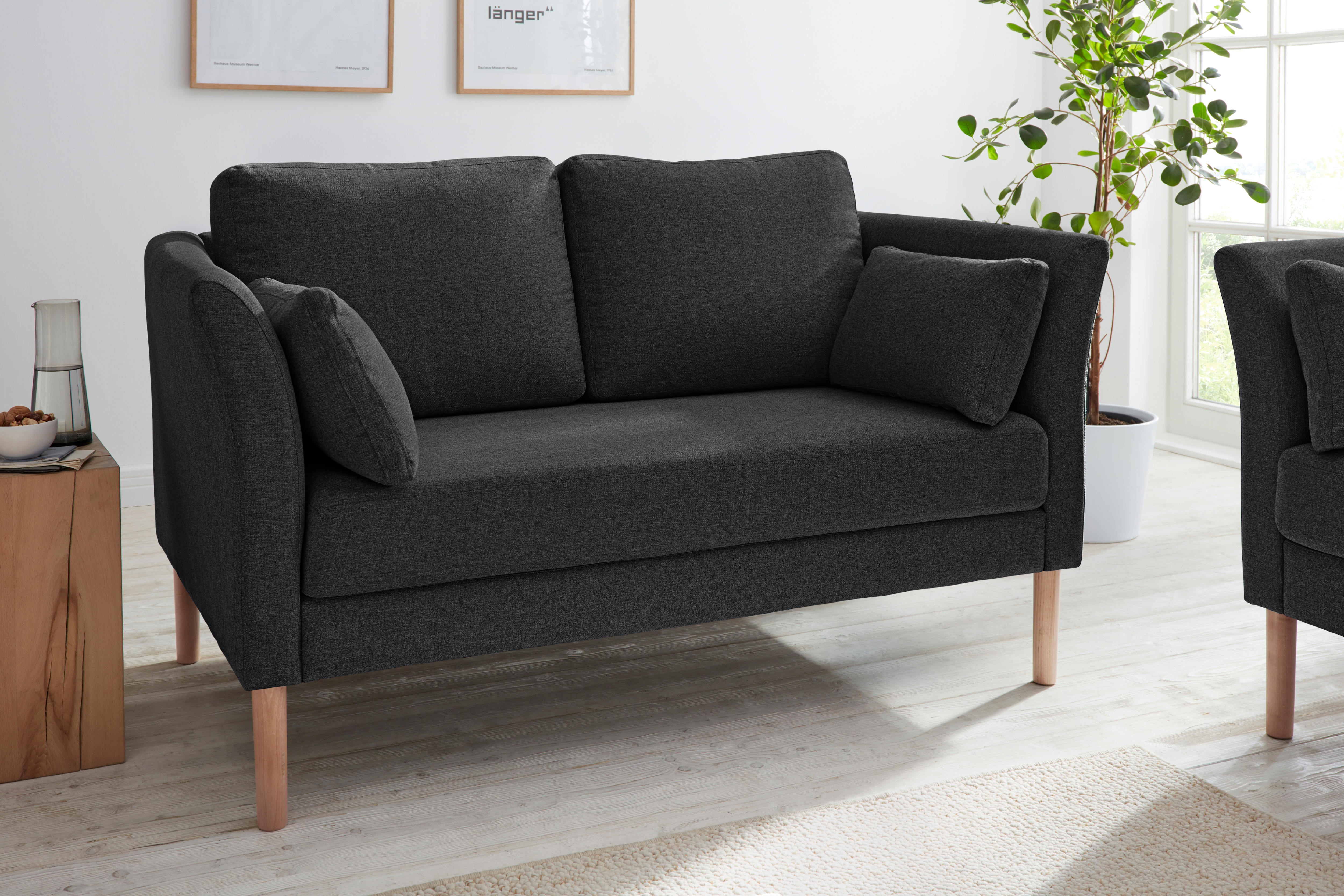 andas 2-Sitzer "Grenzda" Füße aus Massivholz, Breite 152 cm