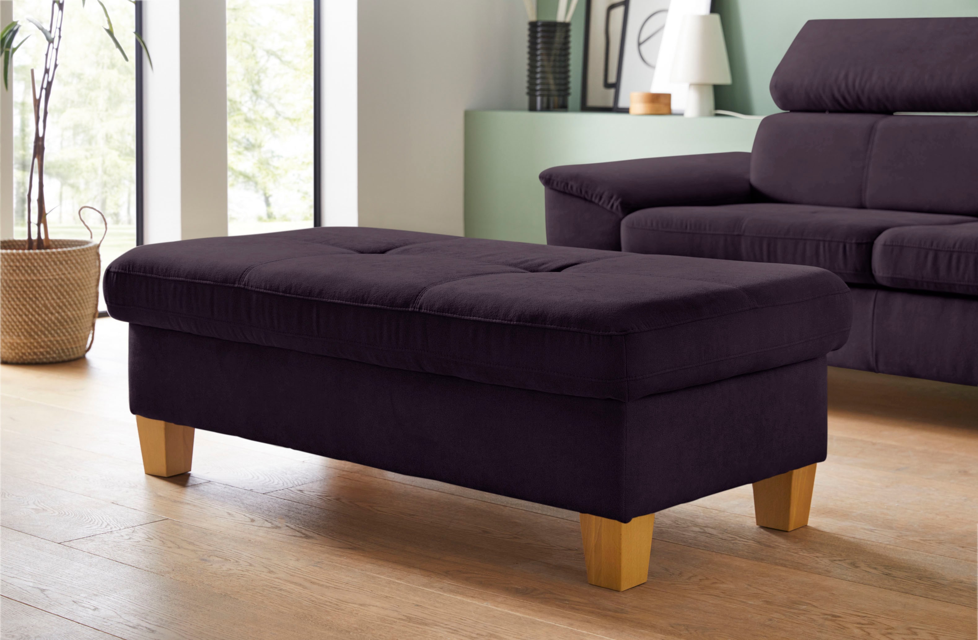 exxpo - sofa fashion Hocker "Enya Bankhocker mit Staufach unter der Sitzfläche" schöne Detailverarbeitung