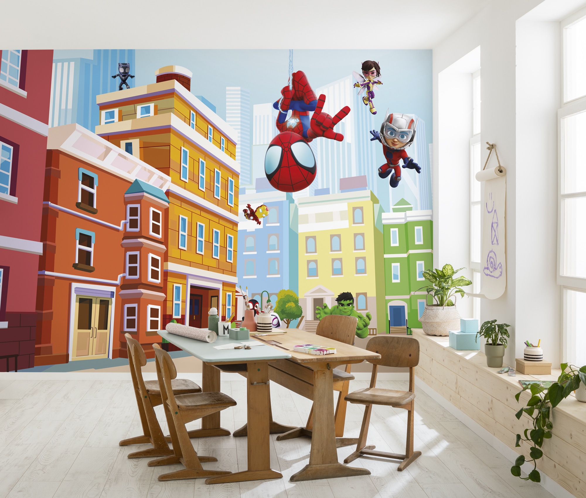 Komar Kindertapete "Marvel Spidey and His Amazing Friends City" bedruckt gl günstig online kaufen