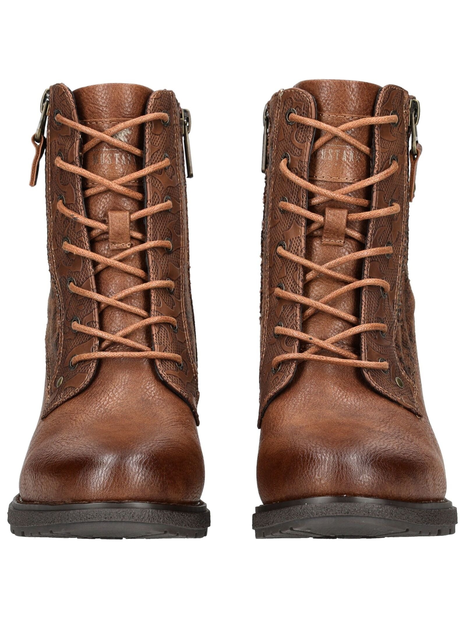 High-Heel-Stiefelette MUSTANG SHOES "Mustang Shoes Stiefelette Lederimitat/Textil", Damen, Gr. 39, braun, Lederimitat, Textil, Schuhe 5