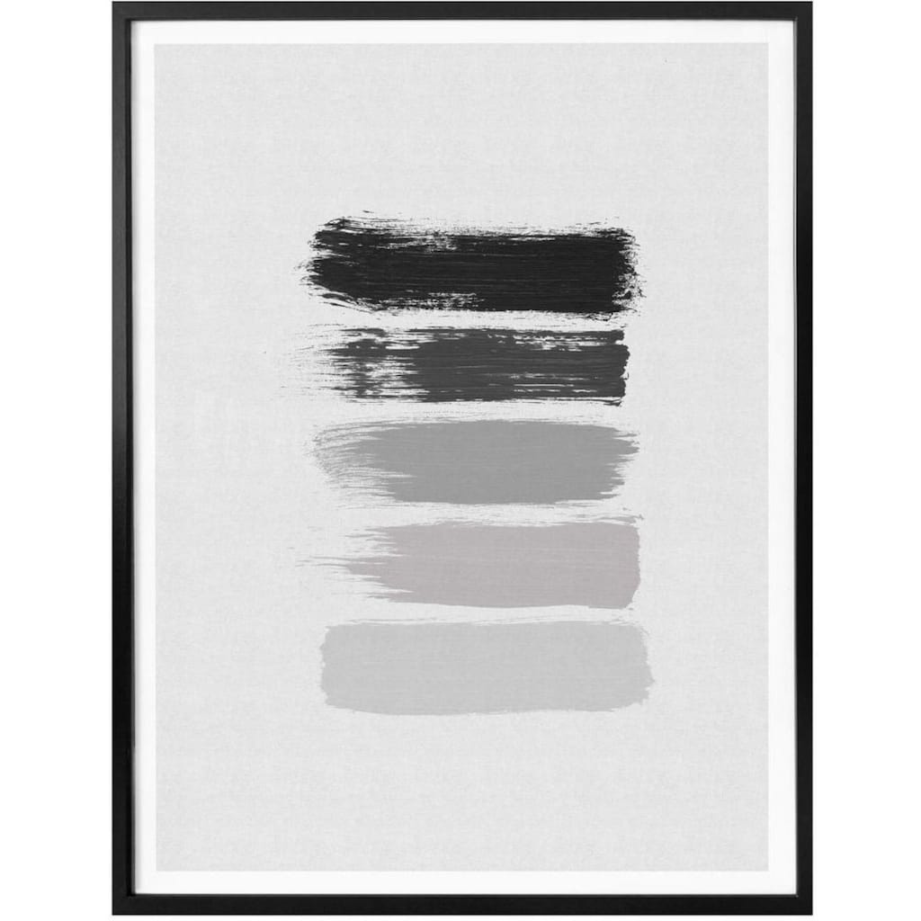 Wall-Art Poster »50 Shades of Grey Schwarz Grau«, Grafik, (1 St.)