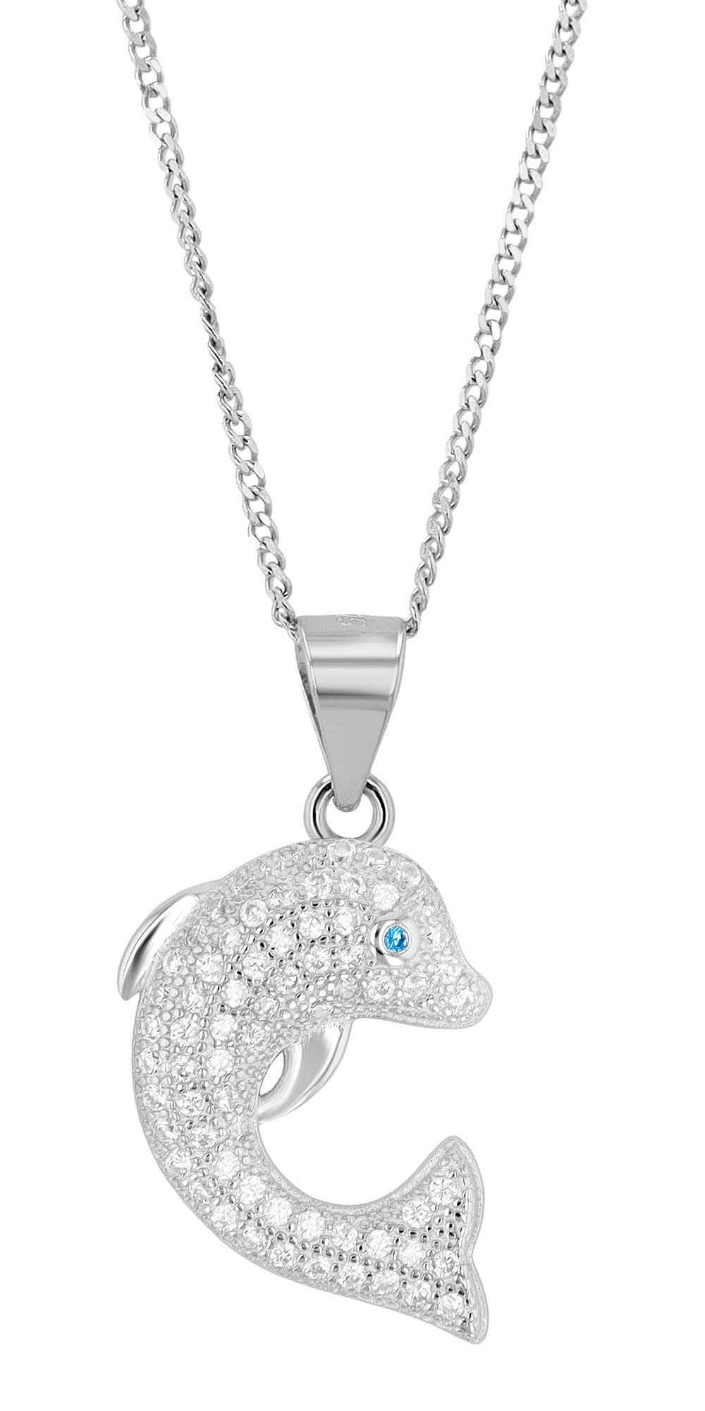 Adelia´s Kettenanhänger »Anhänger – Delfin Herzanhänger aus 925 Silber mit Zirkonia«  Ideal zum Verschenken – schlicht und stilvoll