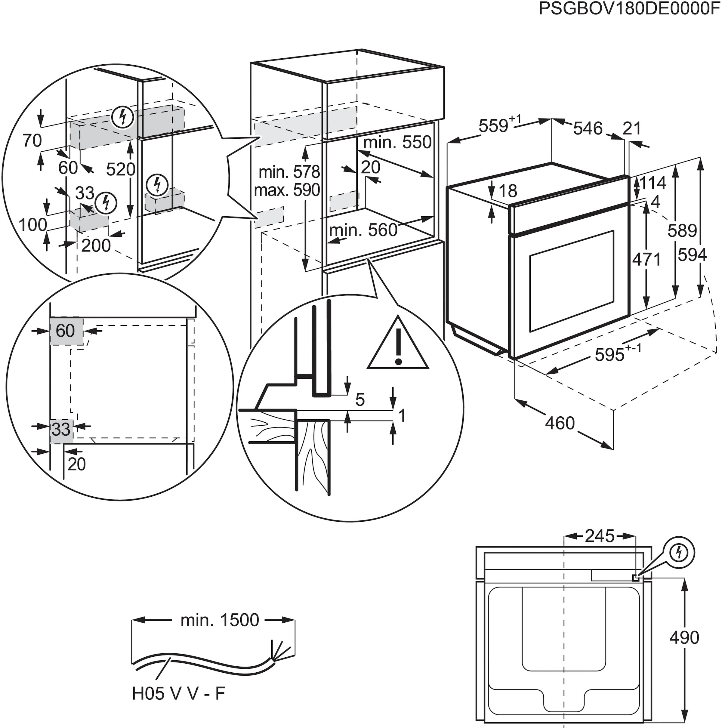 AEG Einbaubackofen »BPE742220B 944 187 753«, 8000, BPE742220B 944 187 753, mit Vollauszug, Pyrolyse-Selbstreinigung