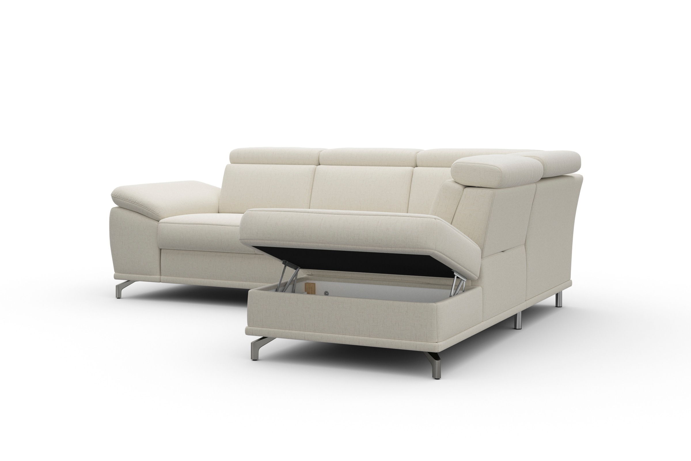 sit&more Ecksofa »Cabrio L-Form, B: 274 cm, mit Sitztiefen-, Arm- & Kopfteilverstellung« 3 Nierenkissen, Federkern, optional Bettfunktion und Stauraum