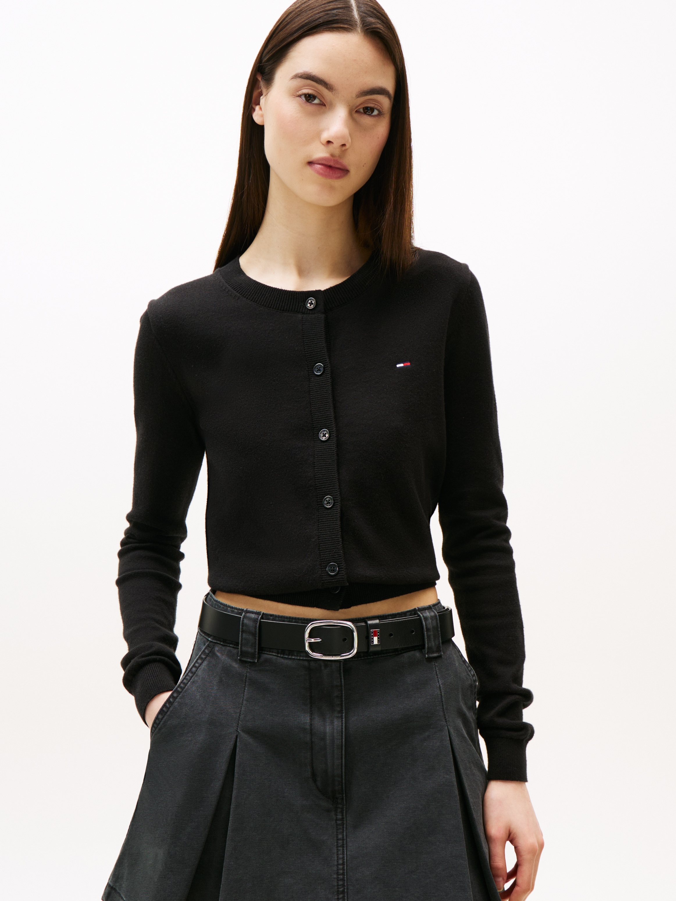 Tommy Jeans Strickjacke "TJW ESSENTIAL CREW NECK CARDIGAN" günstig online kaufen