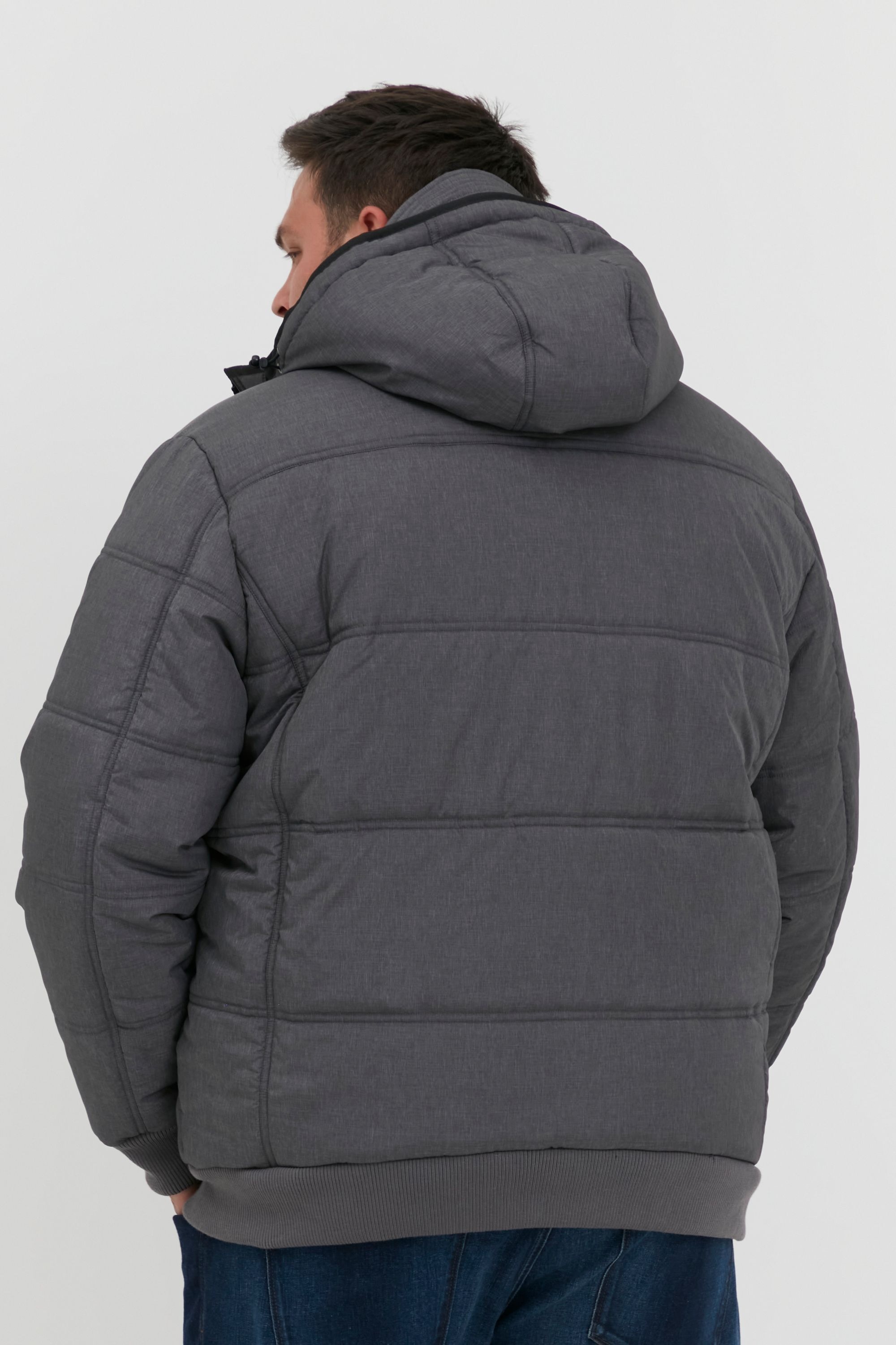 Winterjacke BLEND "BHBoris Big & Tall", Herren, Gr. 6XL, smoked pearl, 65% Nylon, 35% Polyester, meliert, regular fit normal, ohne Ausschnitt, eng, Jacken Winterjacke, Wärmende Winterjacke in großen Größen 6