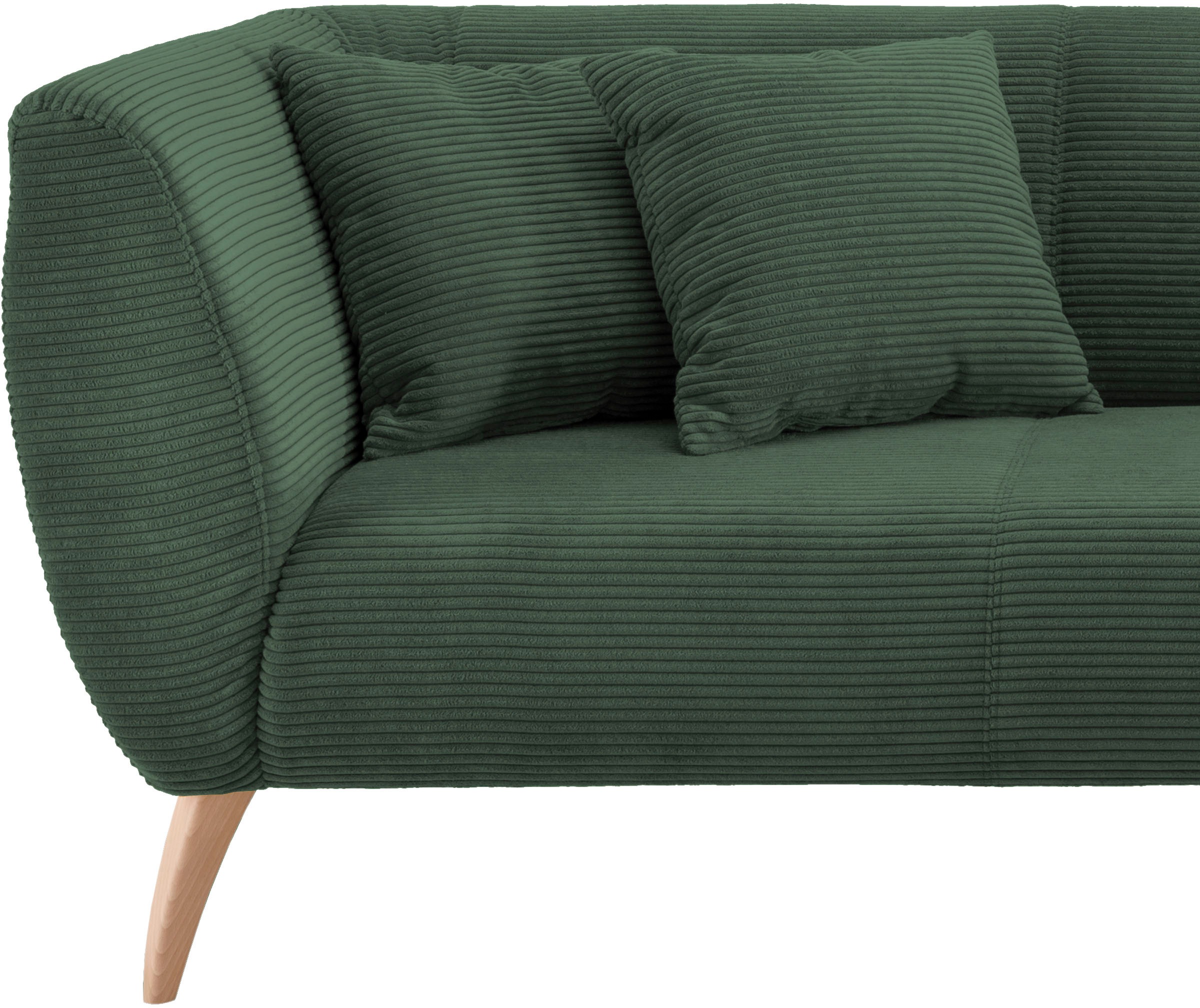 INOSIGN Ecksofa »Colori L-Form«, Holzfußfarbe wählbar, inkl. 4x Zierkissen
