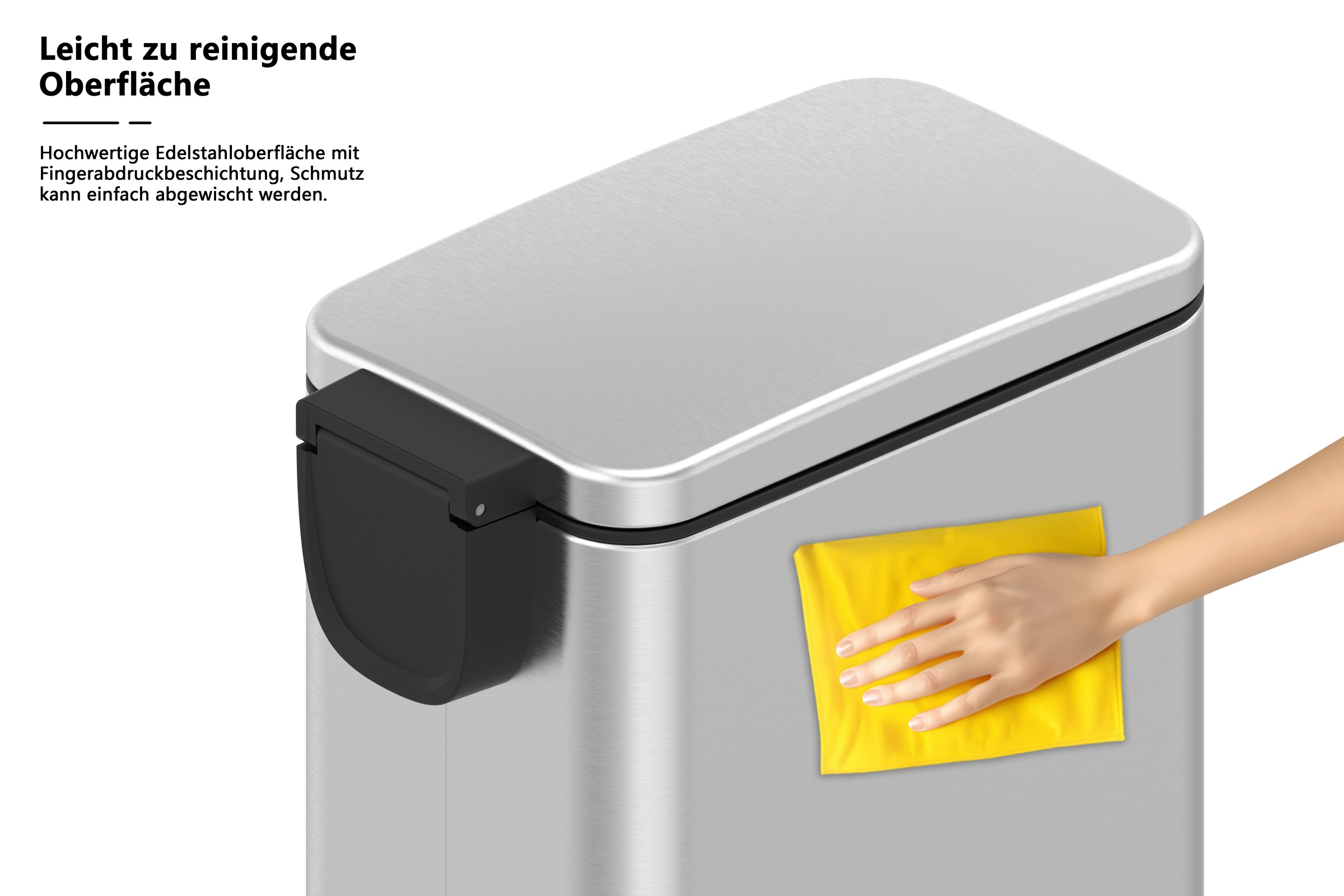 OTTO home Mülleimer »Joonah, mit verzögertem Schließmechanismus, schmal und kompakt« 1 Behälter Nischen-Mülleimer, Treteimer, Kosmetikeimer mit Deckel