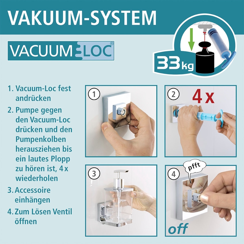 WENKO Eckregal »Vacuum-Loc Quadro«, 2 Etagen