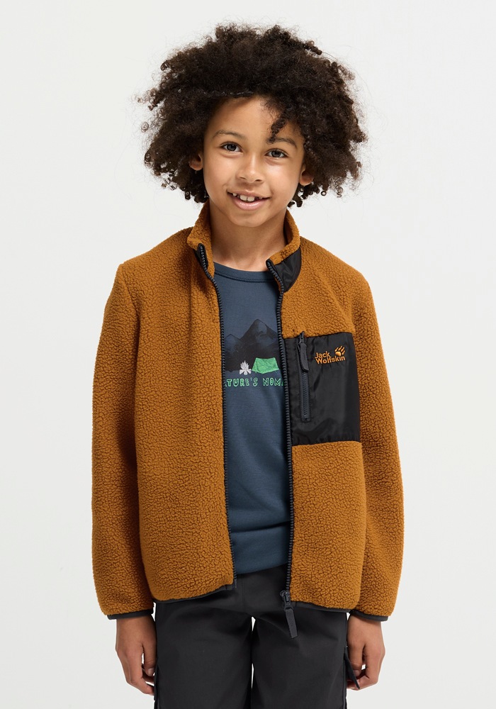Jack Wolfskin Fleecejacke »LITE CURL FZ K« atmungsaktiv, Übergangsjacke, aufgesetzte Brusttasche mit Zipper