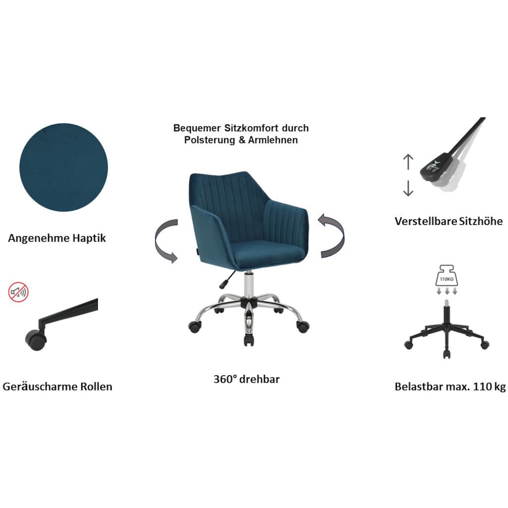 INOSIGN Bürostuhl »Cesano, eleganter Schreibtischstuhl«, Stoff