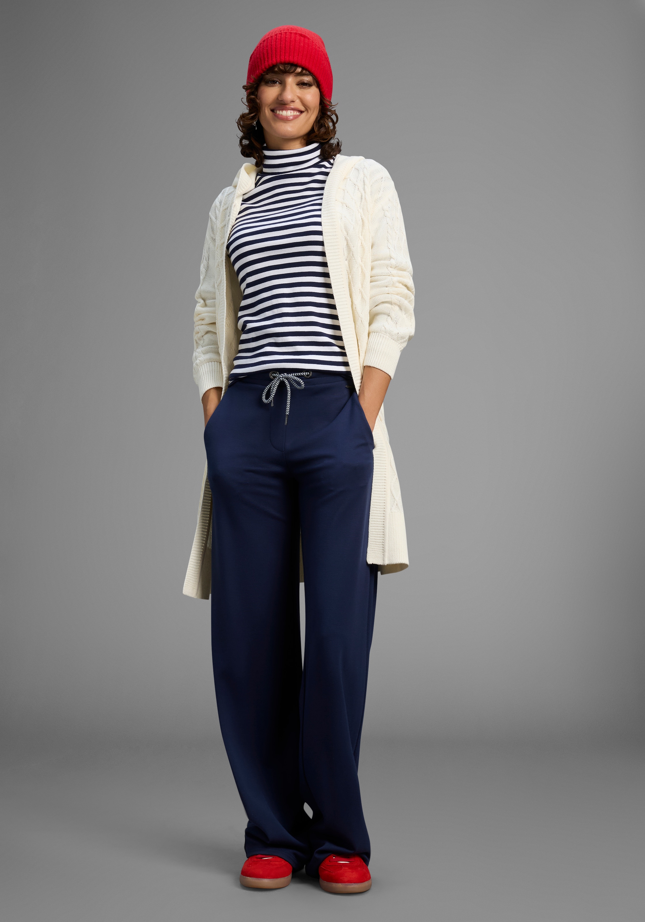 Laura Scott Longstrickjacke, mit Kapuze in lässigem Zopfstrick Design - NEUE KOLLEKTION