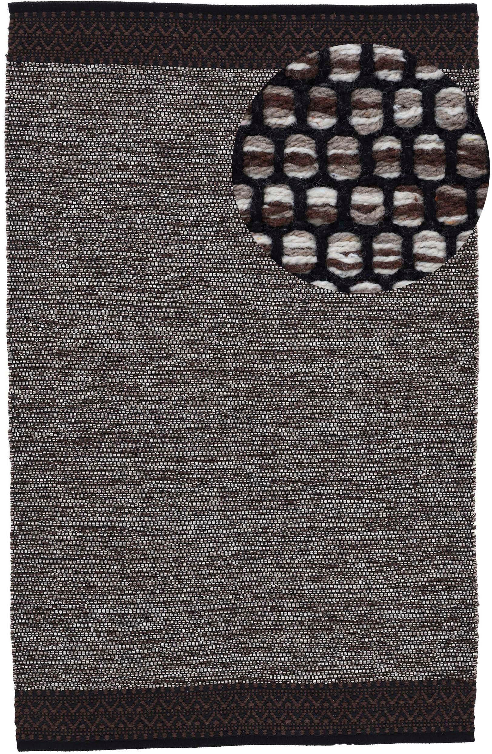 carpetfine Teppich "Kelim Mia, auch als Läufer erhältlich" rechteckig 6 mm Höhe handgewebt, Baumwolle, Wendeteppich, Fleckerl, Bordüre, Wohnzimmer