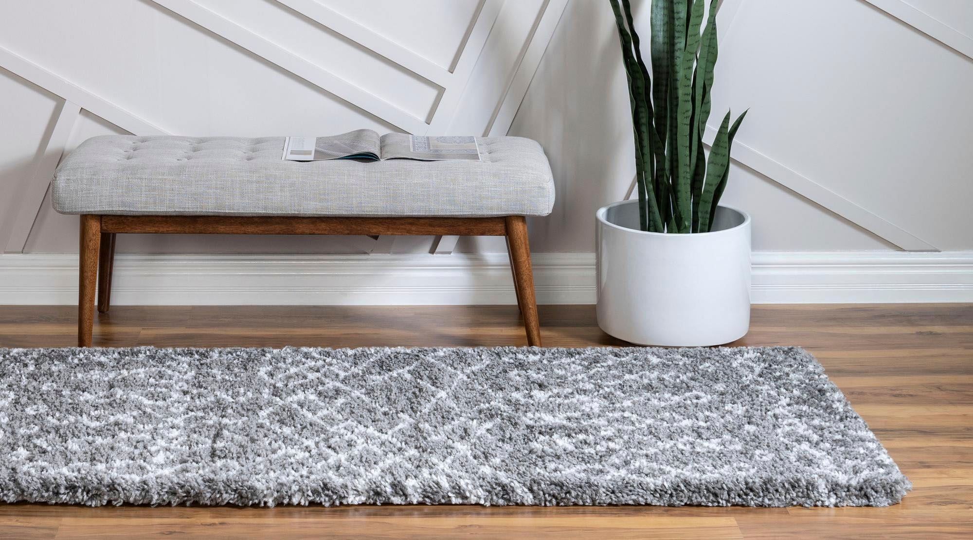 Myflair Möbel & Accessoires Hochflor-Läufer »Temara Shag Lagerräumung«, rechteckig, 51 mm Höhe, Teppich-Läufer, gewebt, Scandi Design, ideal im Flur & Schlafzimmer