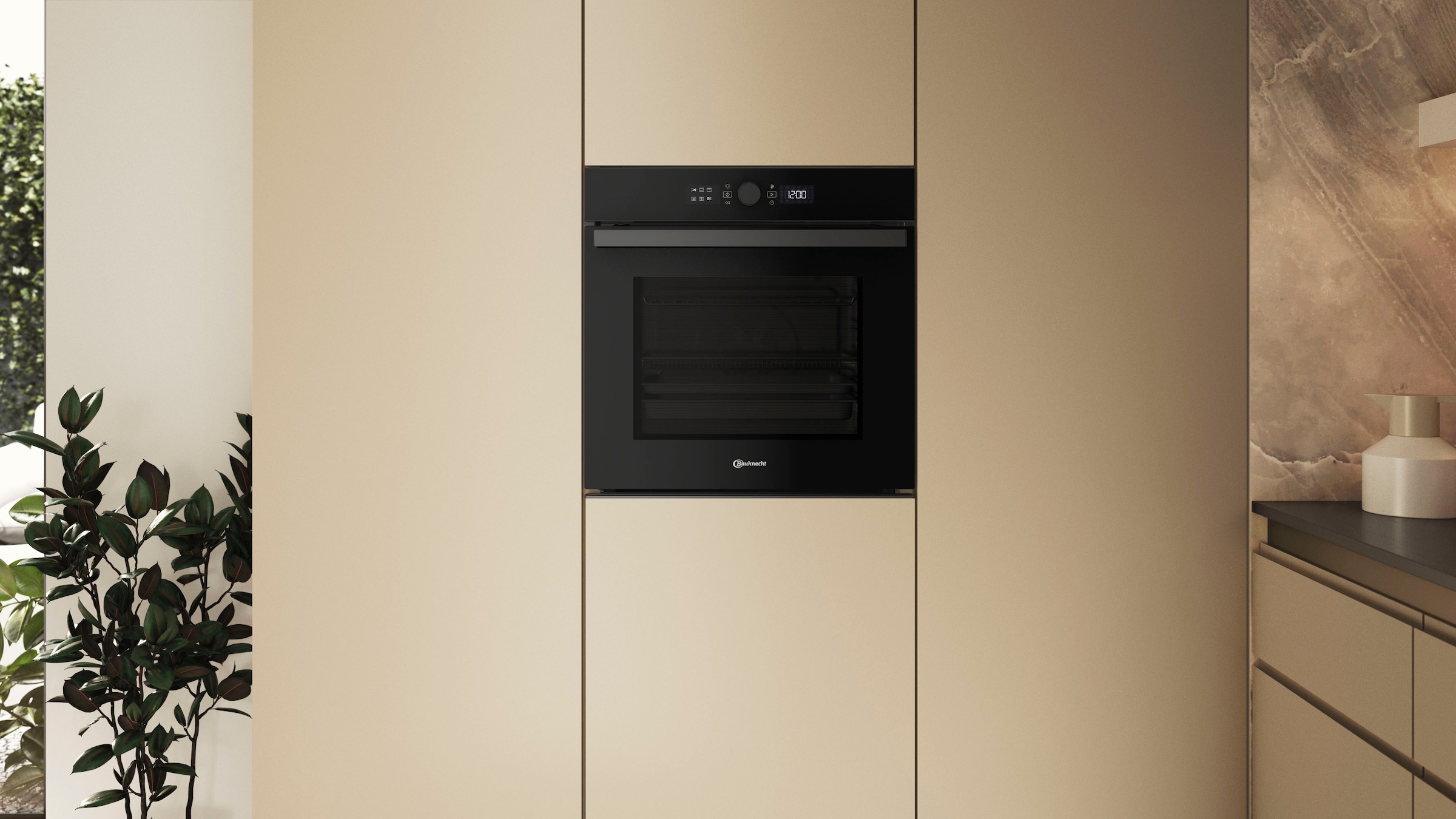 BAUKNECHT Einbaubackofen  »BBI4S8HM1SK«, mit 1-fach-Teleskopauszug, Hydrolyse, AirFry-Funktion, Pizzafunktion, 1-fach-Teleskopauszug, Gentle Steam
