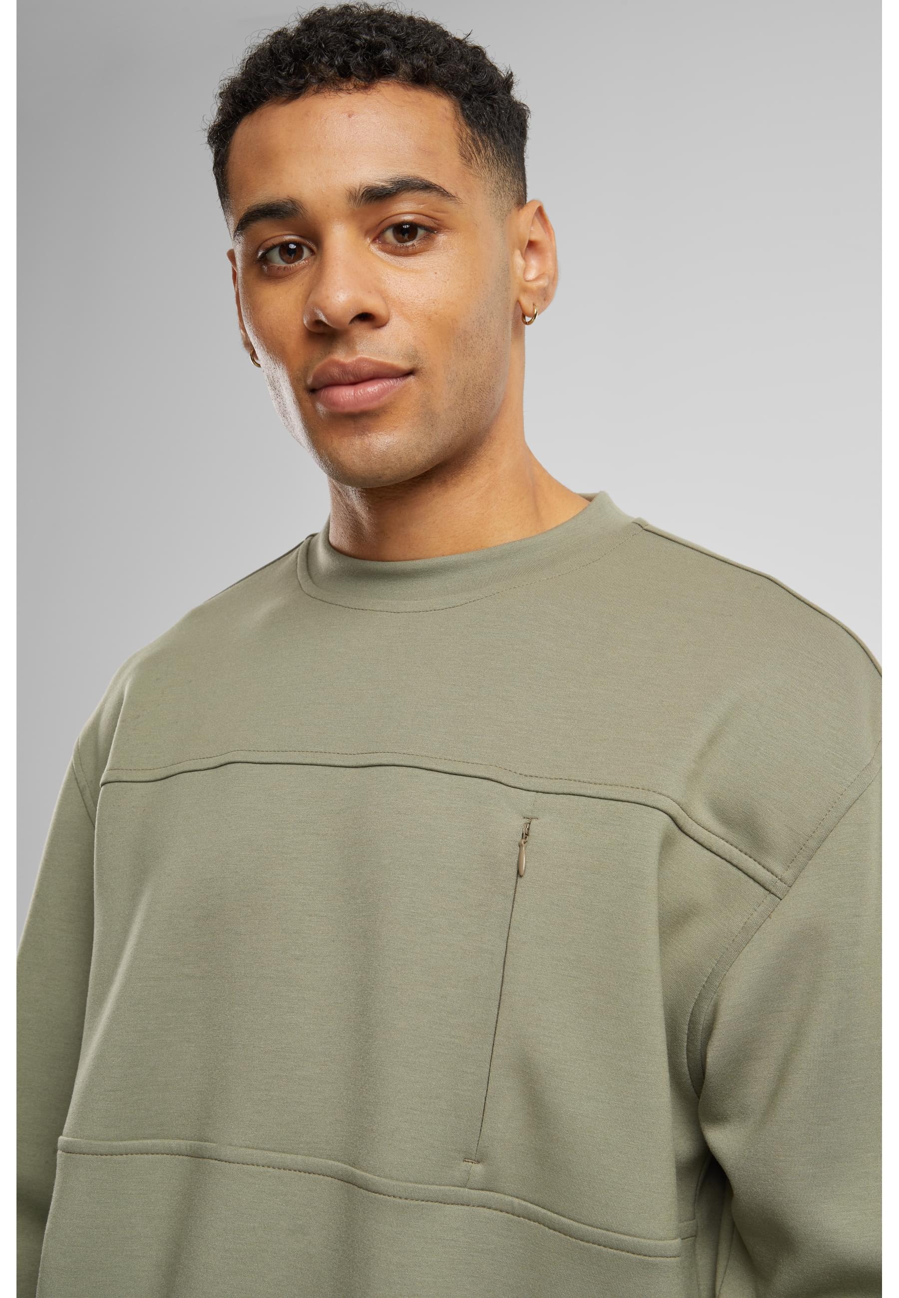 URBAN CLASSICS Rundhalspullover »Urban Classics Scuba Zip Pocket Crew«, (1 tlg.)