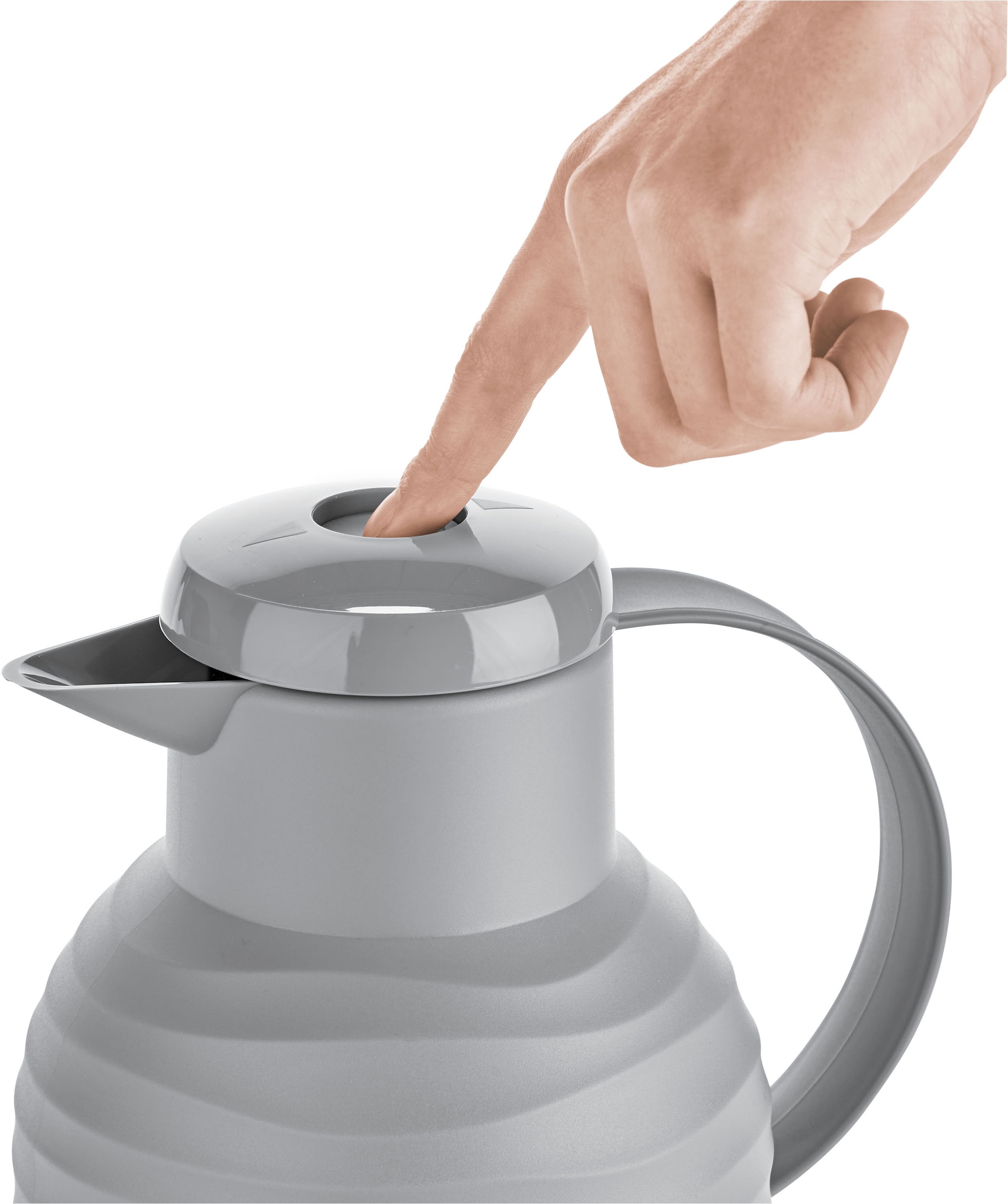 Emsa Isolierkanne »Samba Wave«, 1 l, Made in Germany, 12h warm/24h kalt, Quick-Press-Deckel, Glaskolben