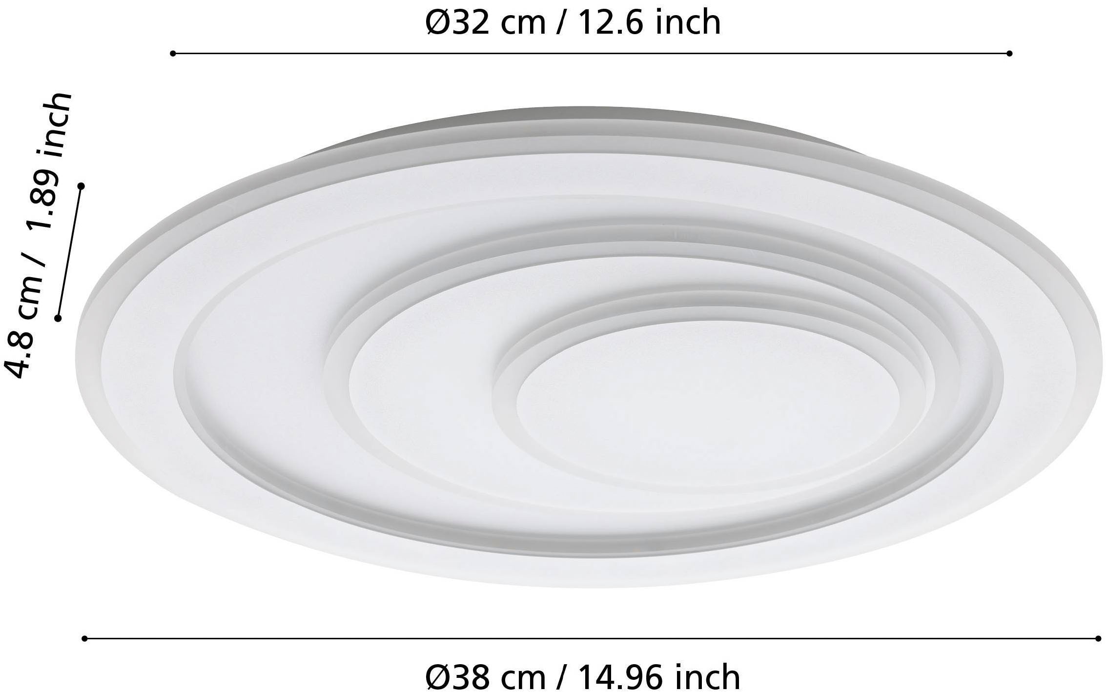 EGLO Deckenleuchte »Palagiano Deckenlampe, Deckenbeleuchtung, Kunststoff, Metall, Lampe« LED-Modul 1 Stk. Neutralweiß