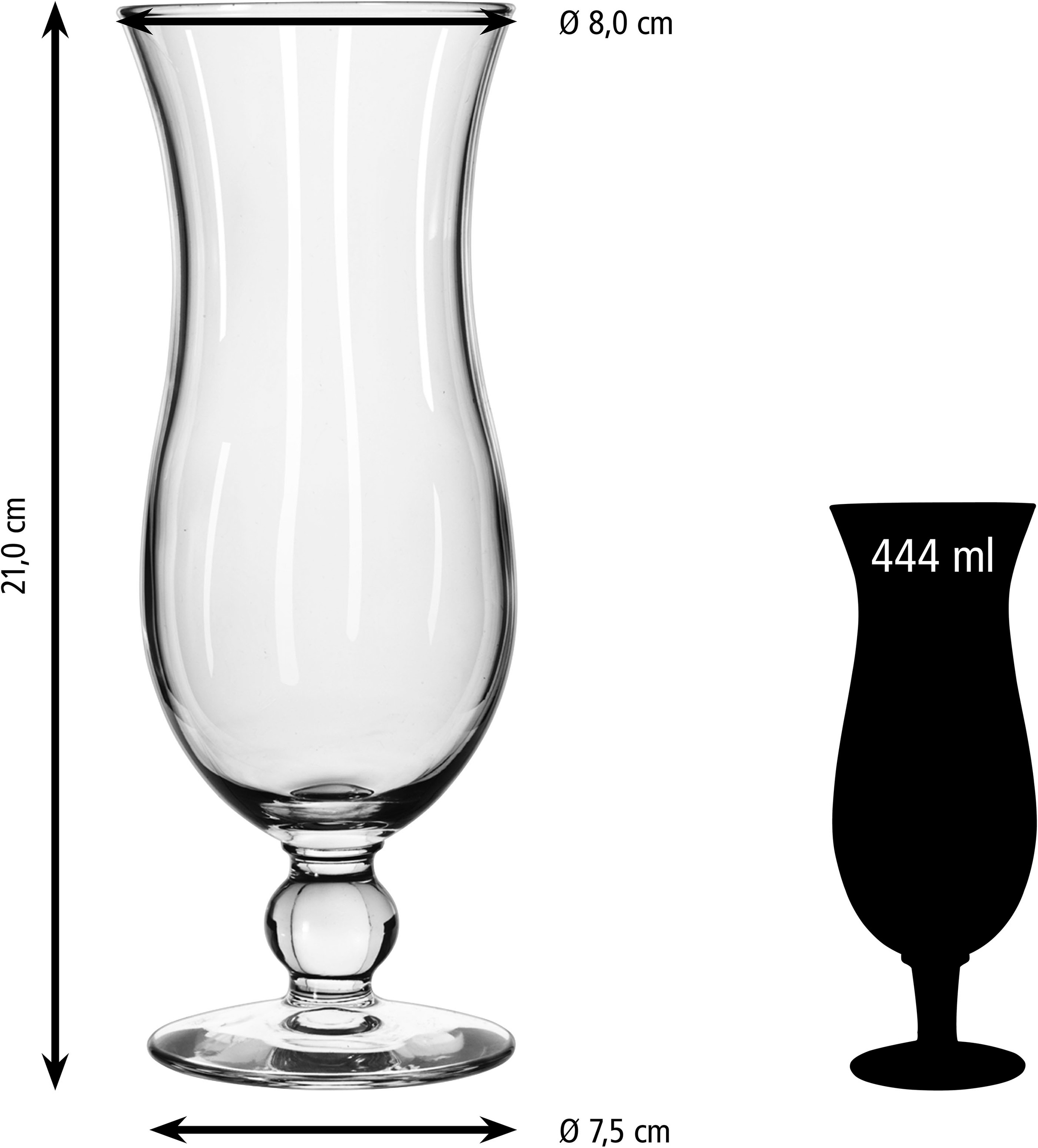 LIBBEY Gläser-Set »Libbey Hurricaneglas 12er Set, 444 ml«, (Set, 12 tlg.), hochwertig verarbeitet, modernes Design, ideal für exotische Cocktails