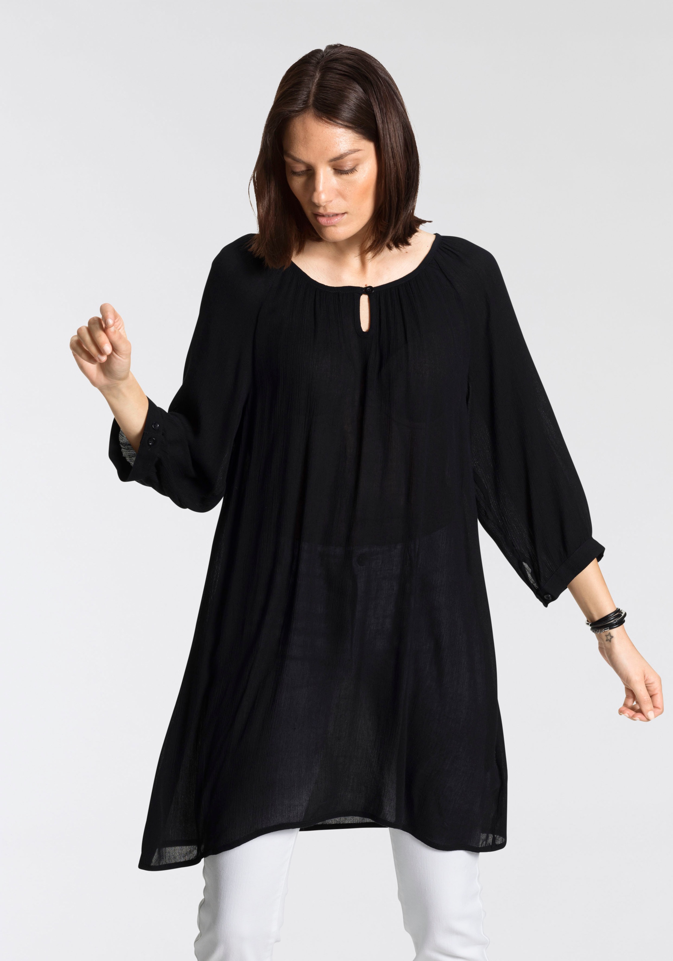 Boysen's Longbluse, in leichter Crinkle-Optik kaufen