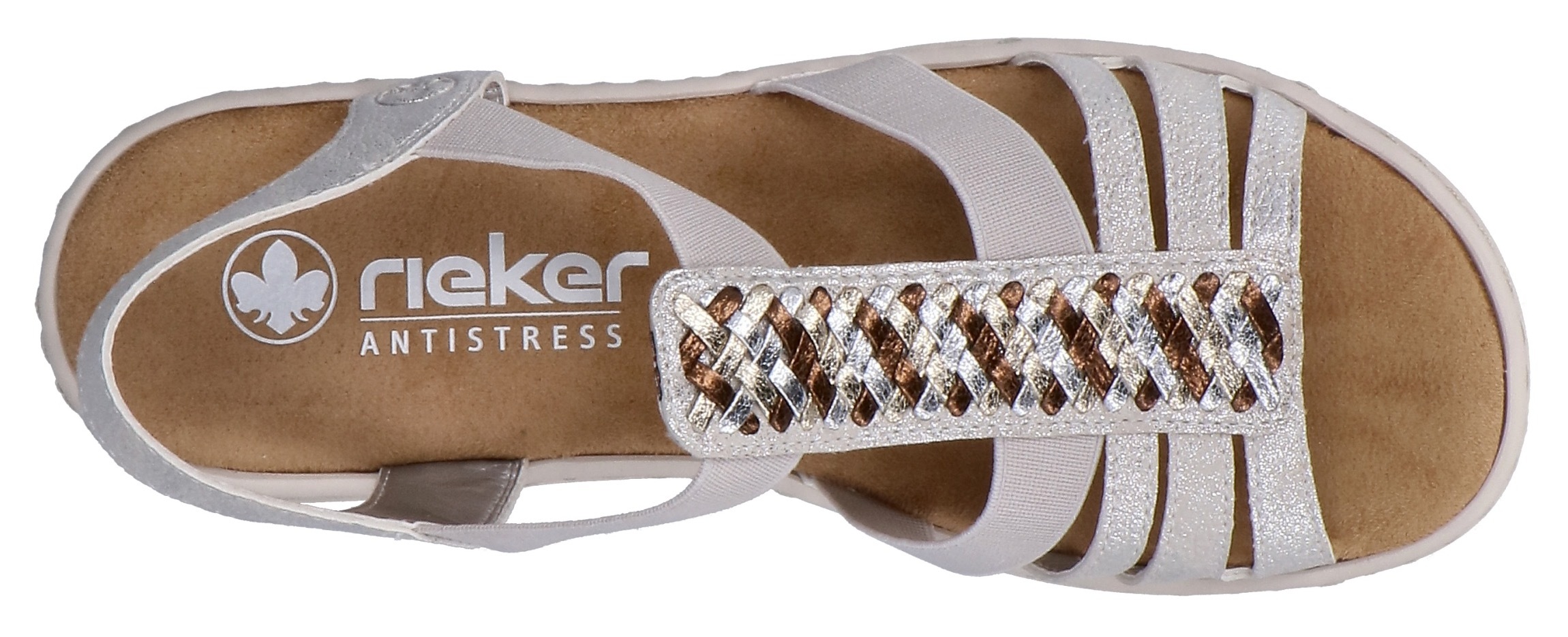 Rieker Keilsandalette  Keilsandalette, Plateausandale, Sommerschuh in Metallic-Optik
