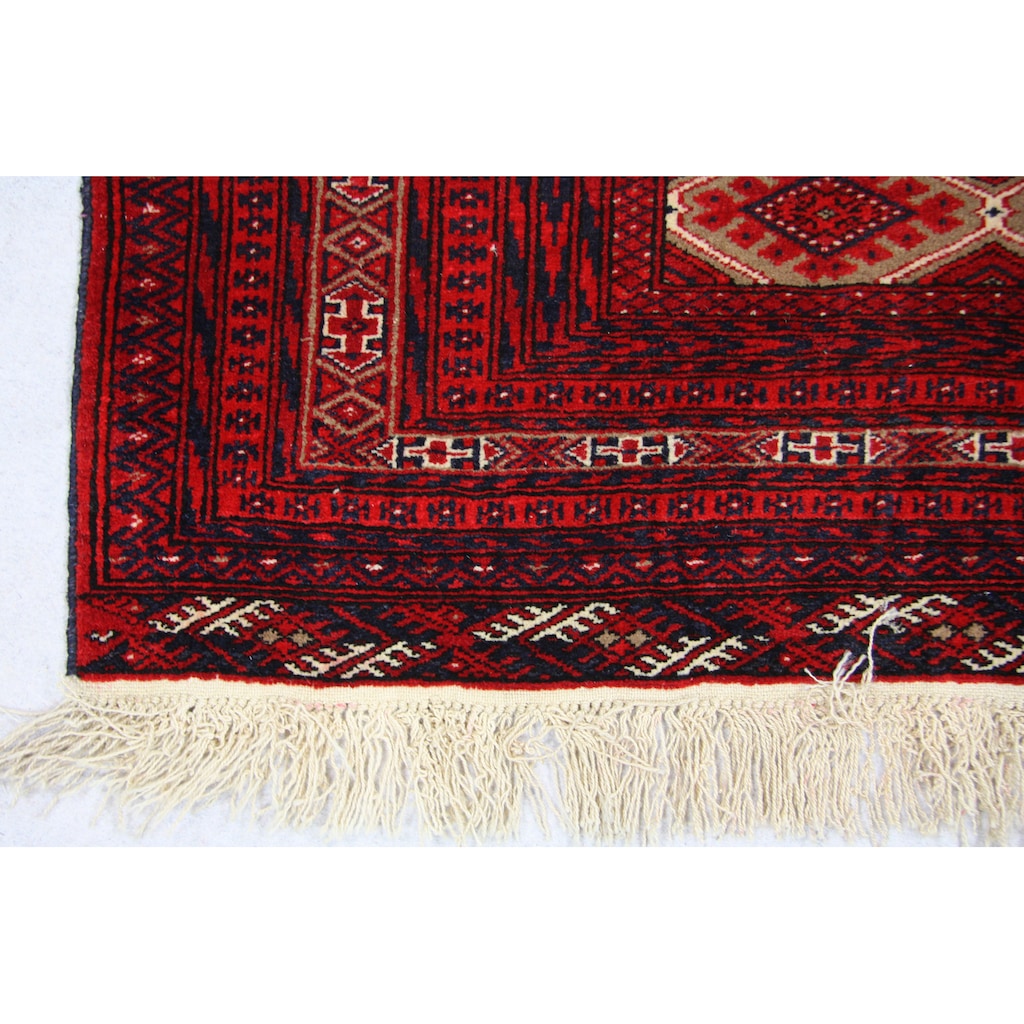 morgenland Wollteppich »Afghan Teppich handgeknüpft rot«, rechteckig