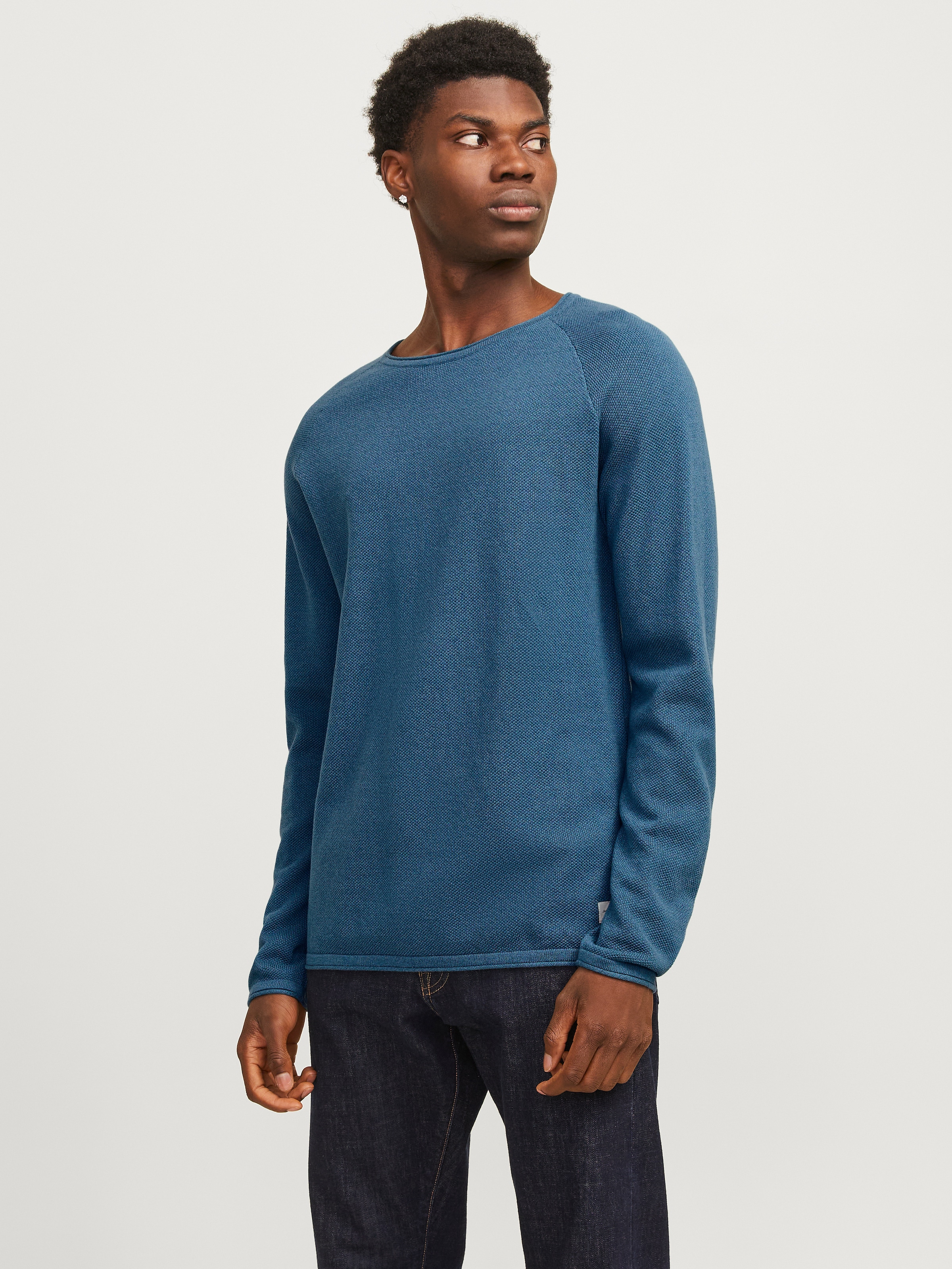 Jack & Jones Rundhalspullover "JJEHILL KNIT CREW NECK NOOS", mit Strukturst günstig online kaufen