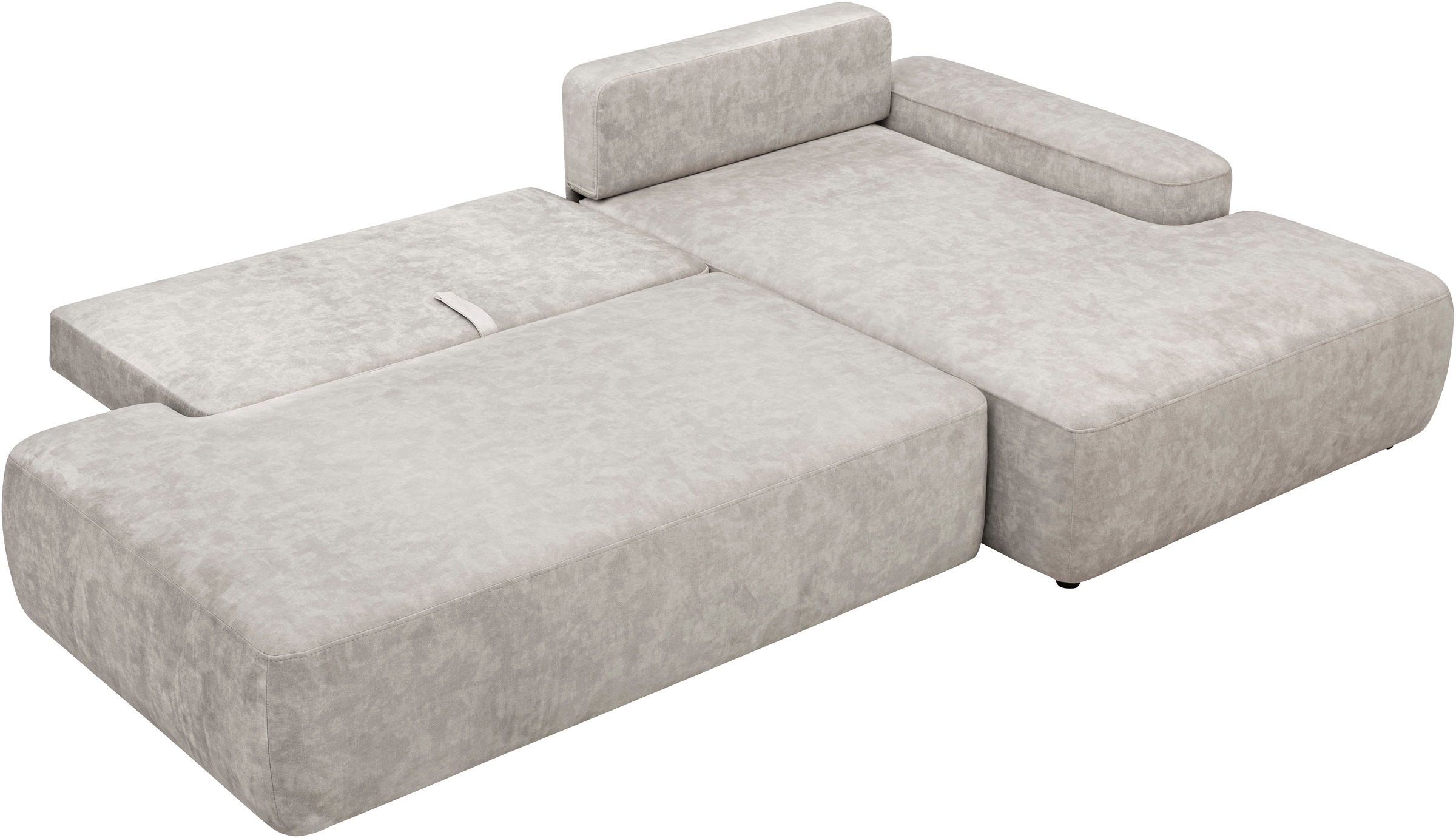INOSIGN Ecksofa »TORGE, Schlafsofa Cord, Samtvelours u. Strukur fein, Couch in L-Form«, Schlaffunktion und Bettkasten, Liegefläche: 210x125 cm, neues Design