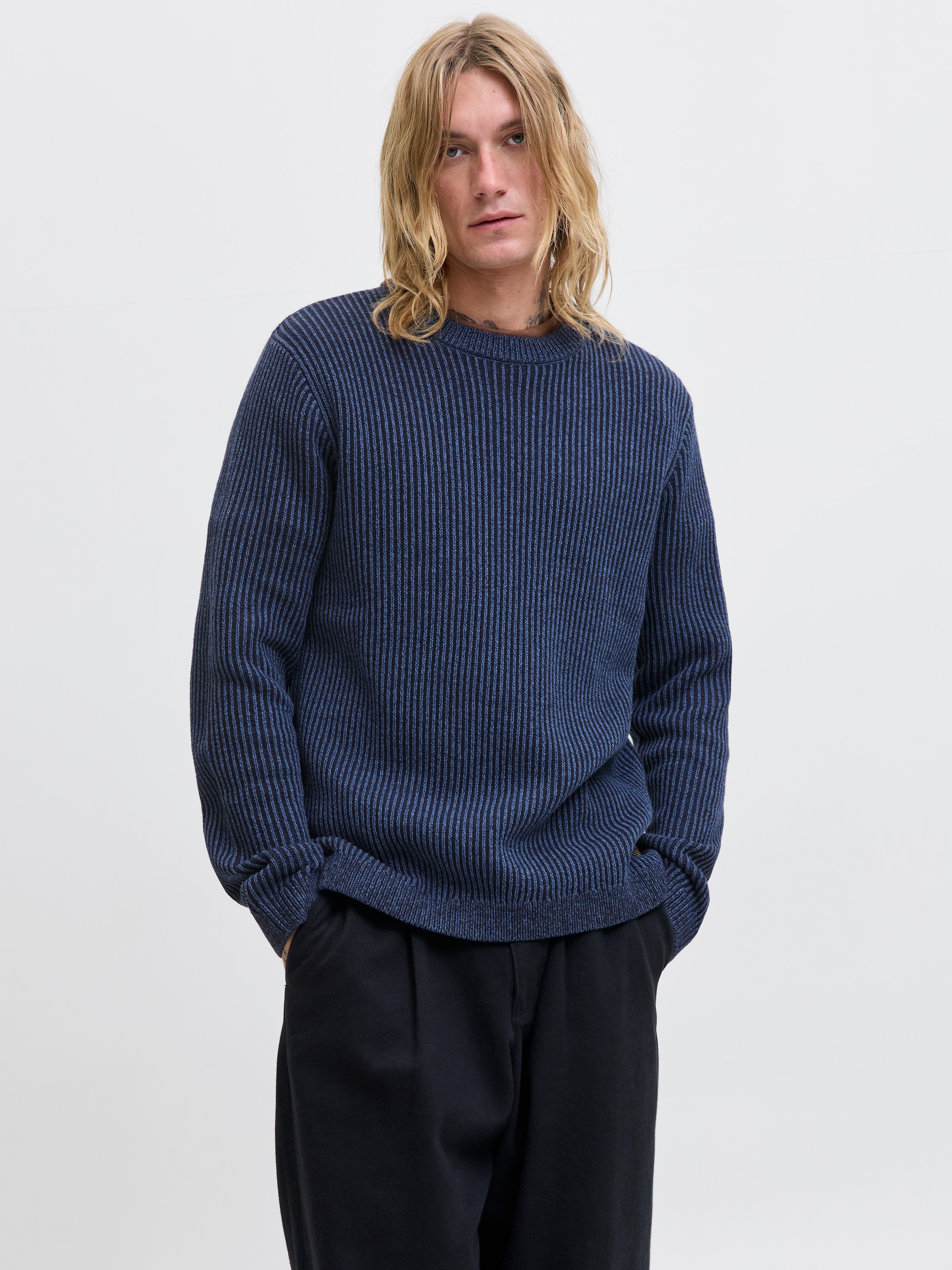 Jack & Jones Herren Rundhals Strickpullover JJEDOVER KNIT CREW NECK - Regul günstig online kaufen