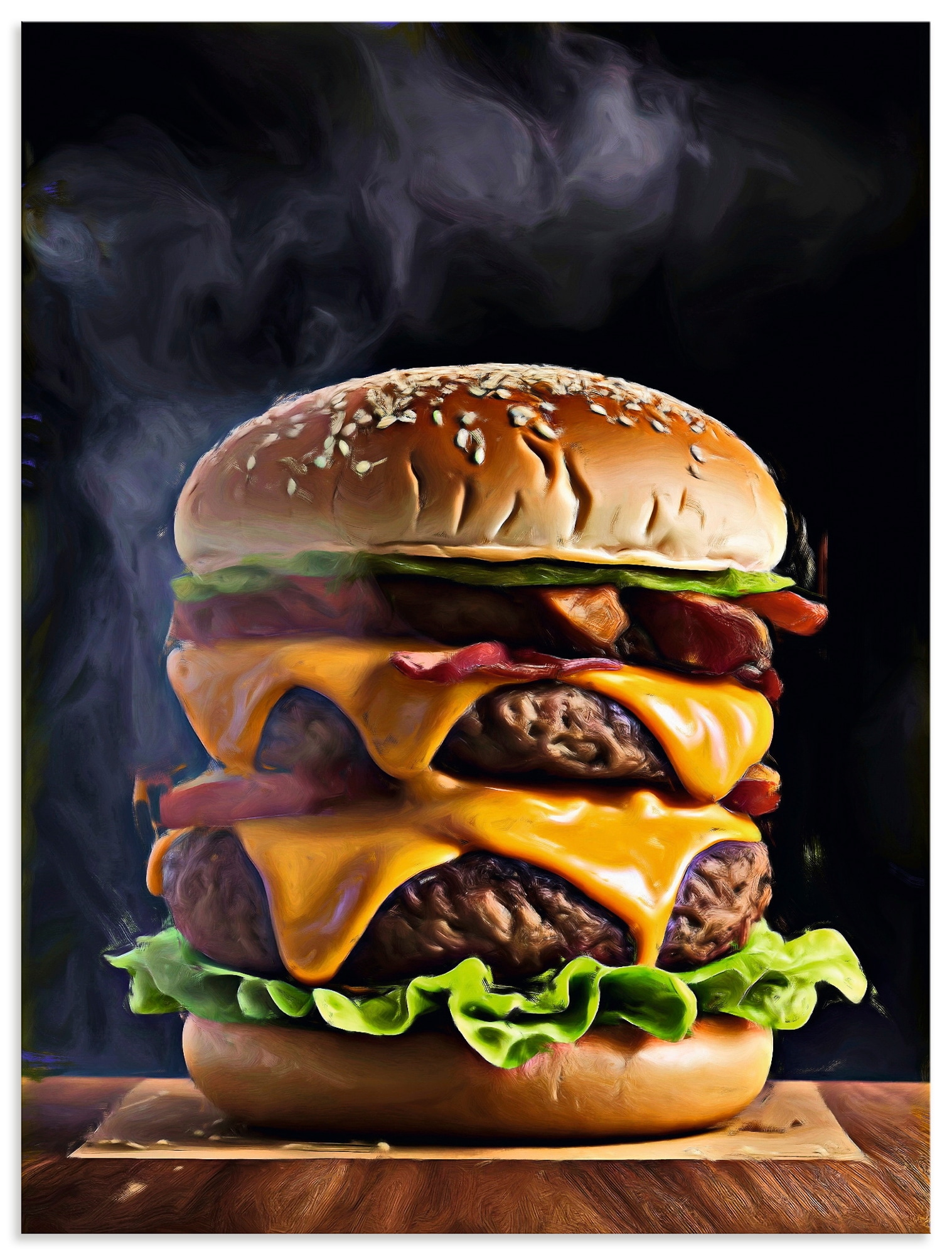 Artland Wandbild "Monster Burger" Speisen 1 Stk. tlg. als Alubild, Leinwandbild, Poster, Wandaufkleber in verschied. Größen