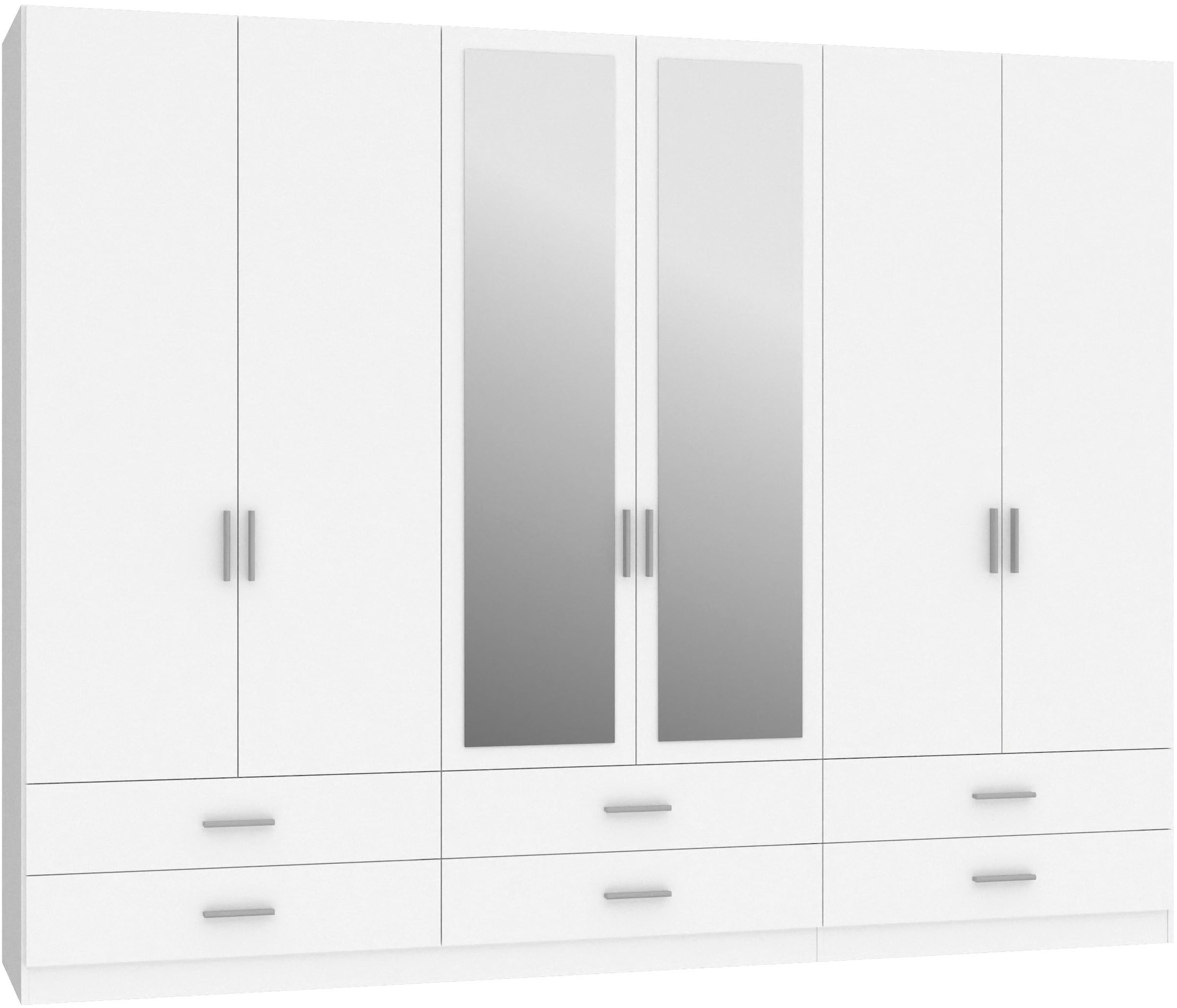 FORTE Kleiderschrank »Forte ASUMPTA ,Breite 2,70m, Schubladen, Spiegeltüren« B/H/T 269,7/210,5/54,2 cm , Viel Stauraum, Spiegel, FSC® zertifiziert