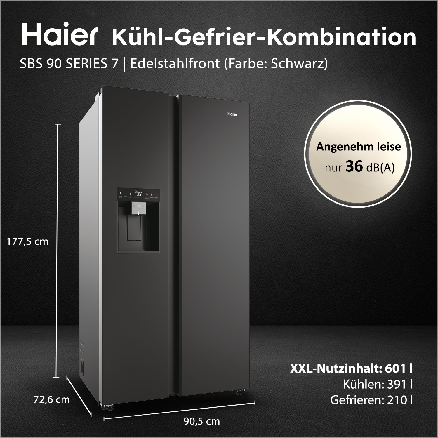 Haier Side-by-Side SBS SERIES 7 "HSW79F18DIPT" 177,5 cm hoch 90,5 cm breit günstig online kaufen