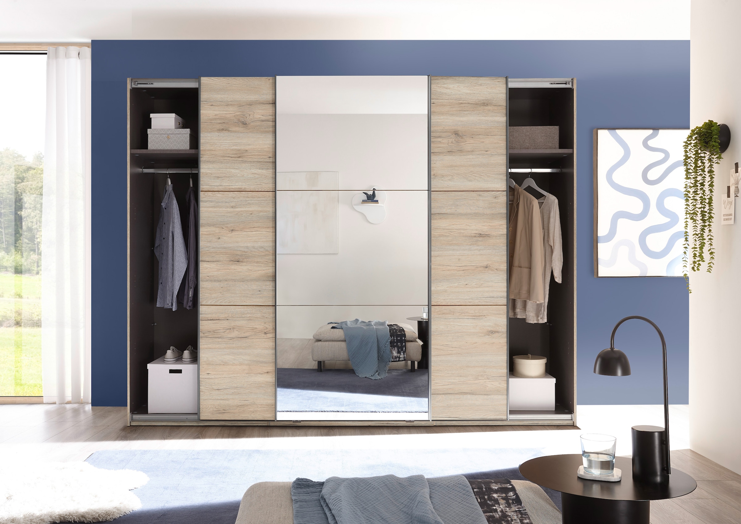 Schlafkontor Schwebetürenschrank »Bravo Kleiderschrank, Schiebetürenschrank« mit Spiegeltür, wahlweise mit Zubehör