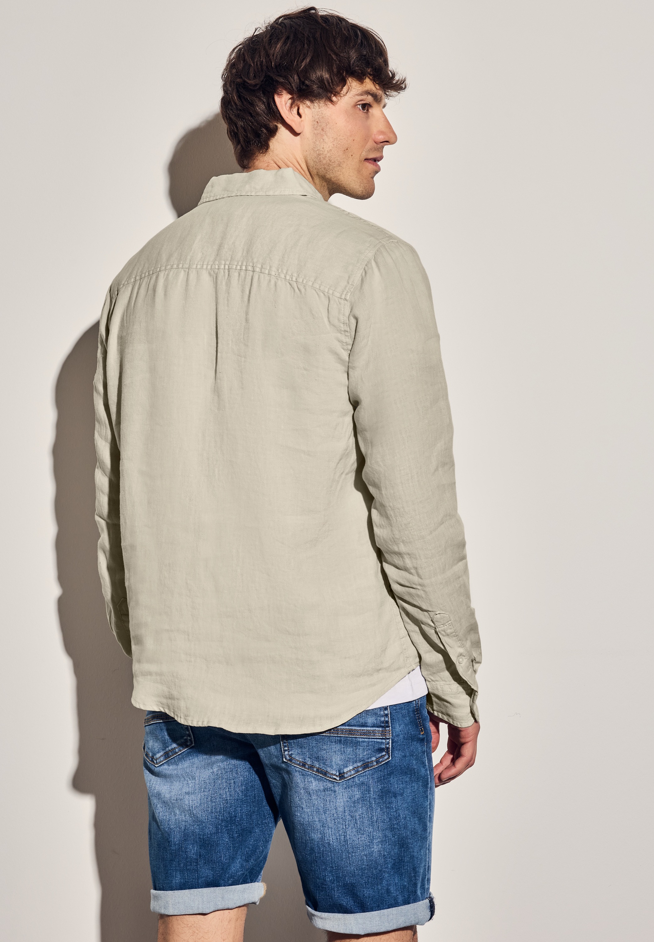 STREET ONE MEN Leinenhemd, mit Knopfleiste günstig online kaufen