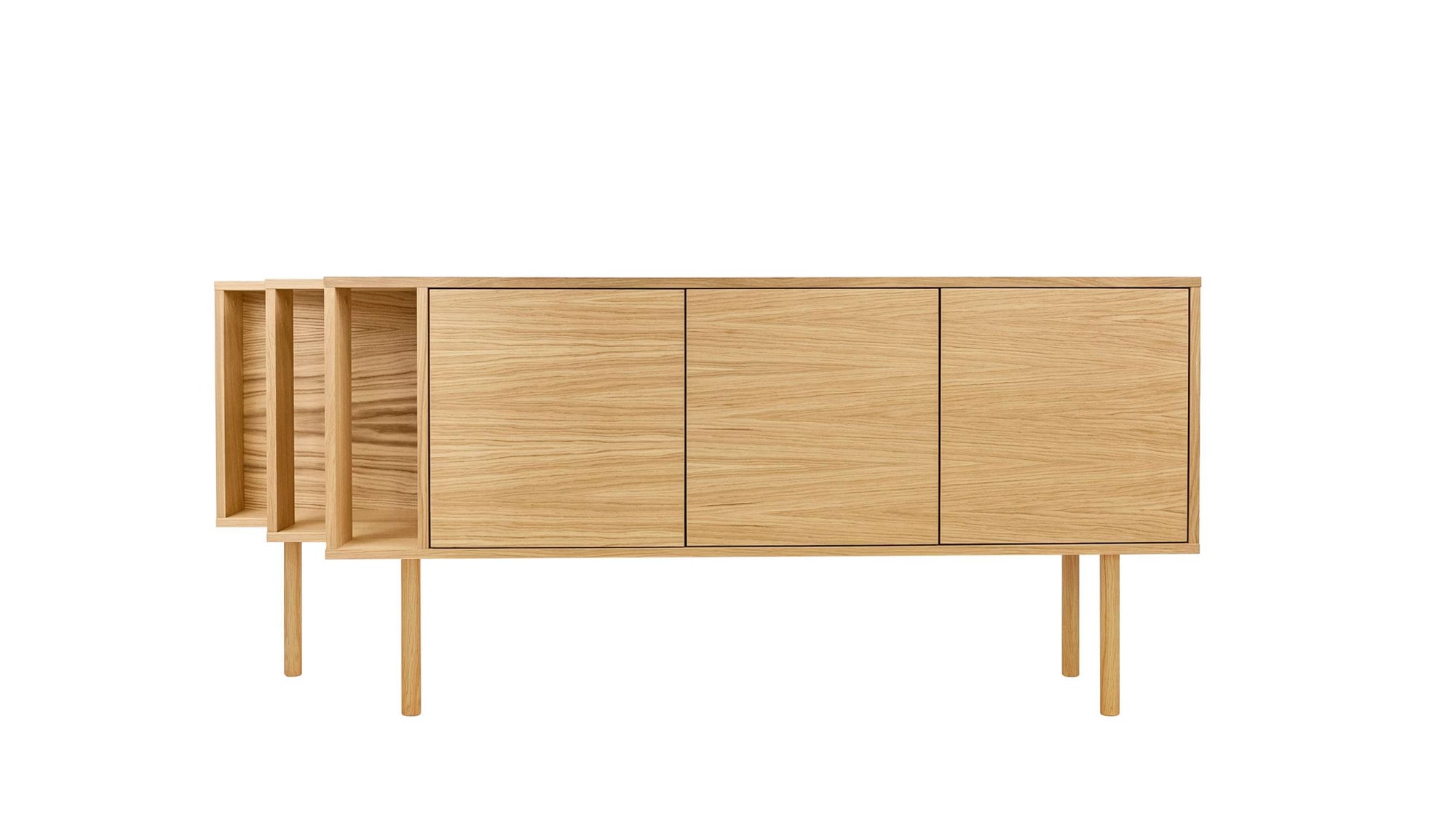 Woodman Sideboard »Shift«, mit Echtholzfurnier aus Eiche, Breite 189 cm, mit Push-to-Open