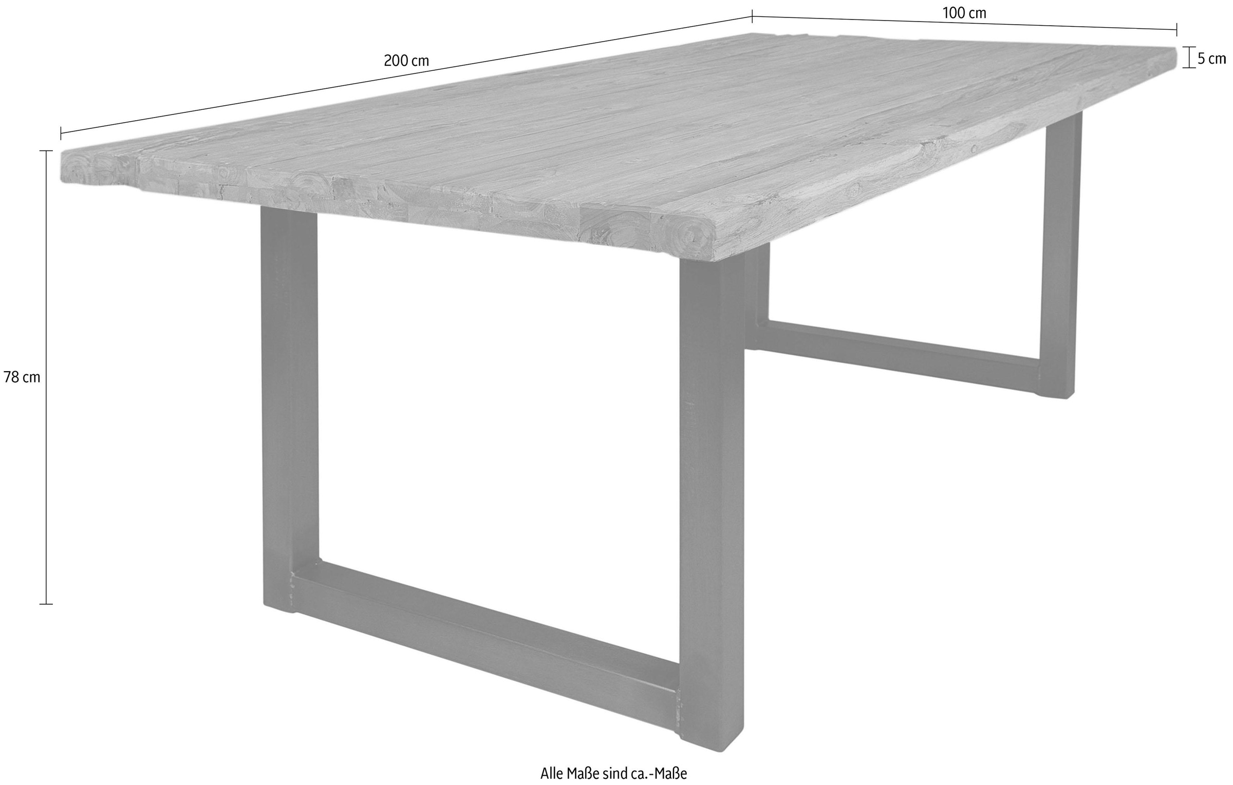 SIT Esstisch »Tops&Tables«, mit rustikaler Tischplatte aus recyceltem Altholz Teak