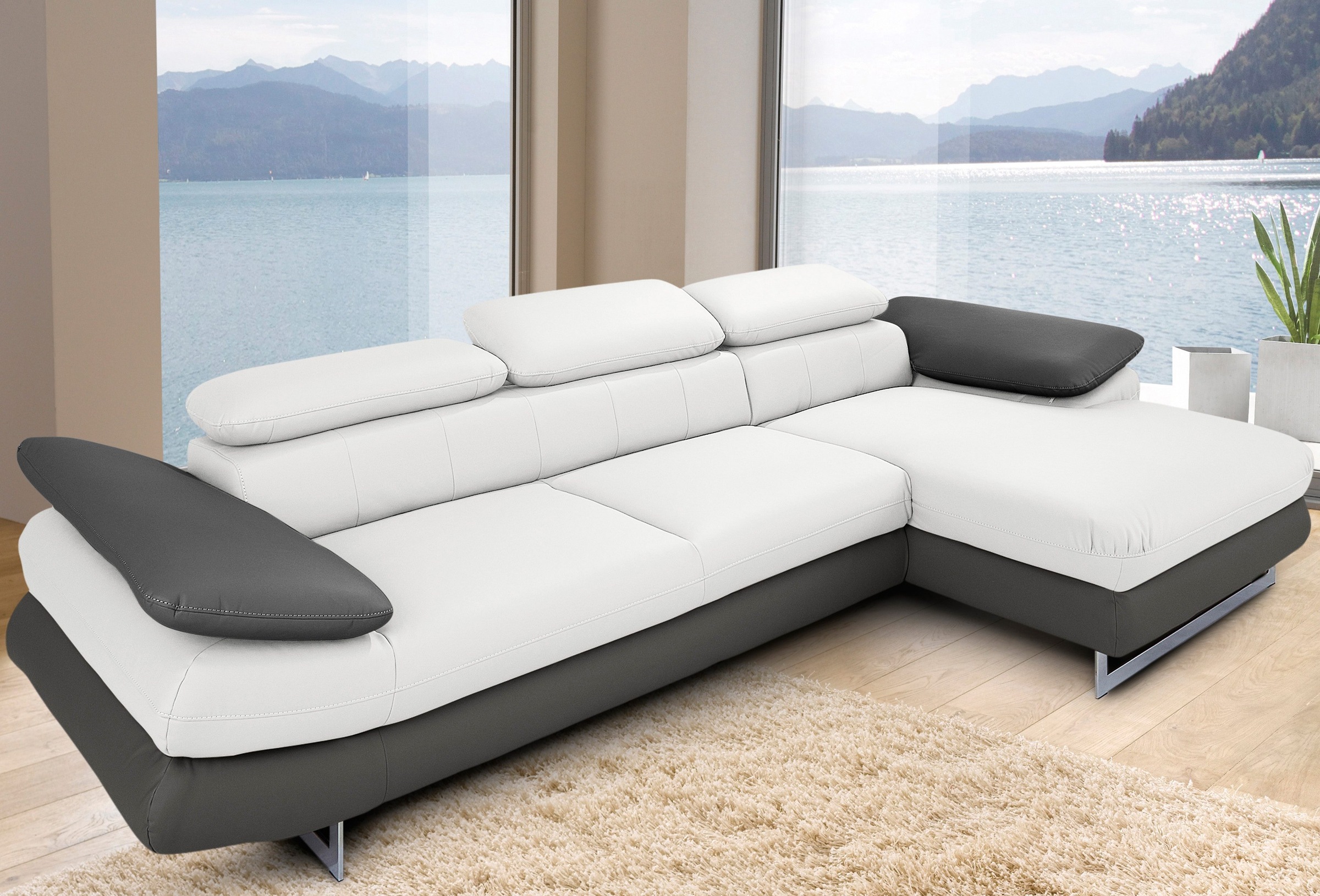 COTTA Ecksofa "Solution L-Form" mit Arm- & Kopfteilverstellung, wahlweise m günstig online kaufen