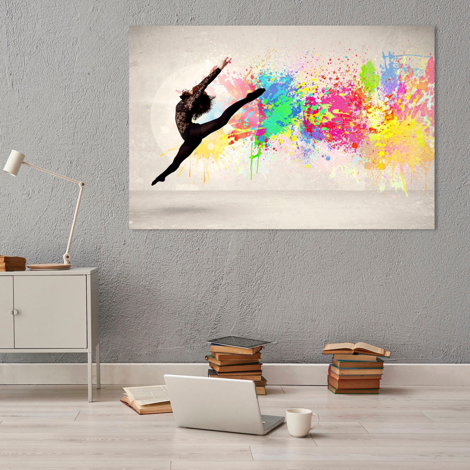 queence Acrylglasbild »tanzende Frau«, Abstrakt-Kunst-Frau-Graffiti-Tanz, Fine Art-Print in Galeriequalität