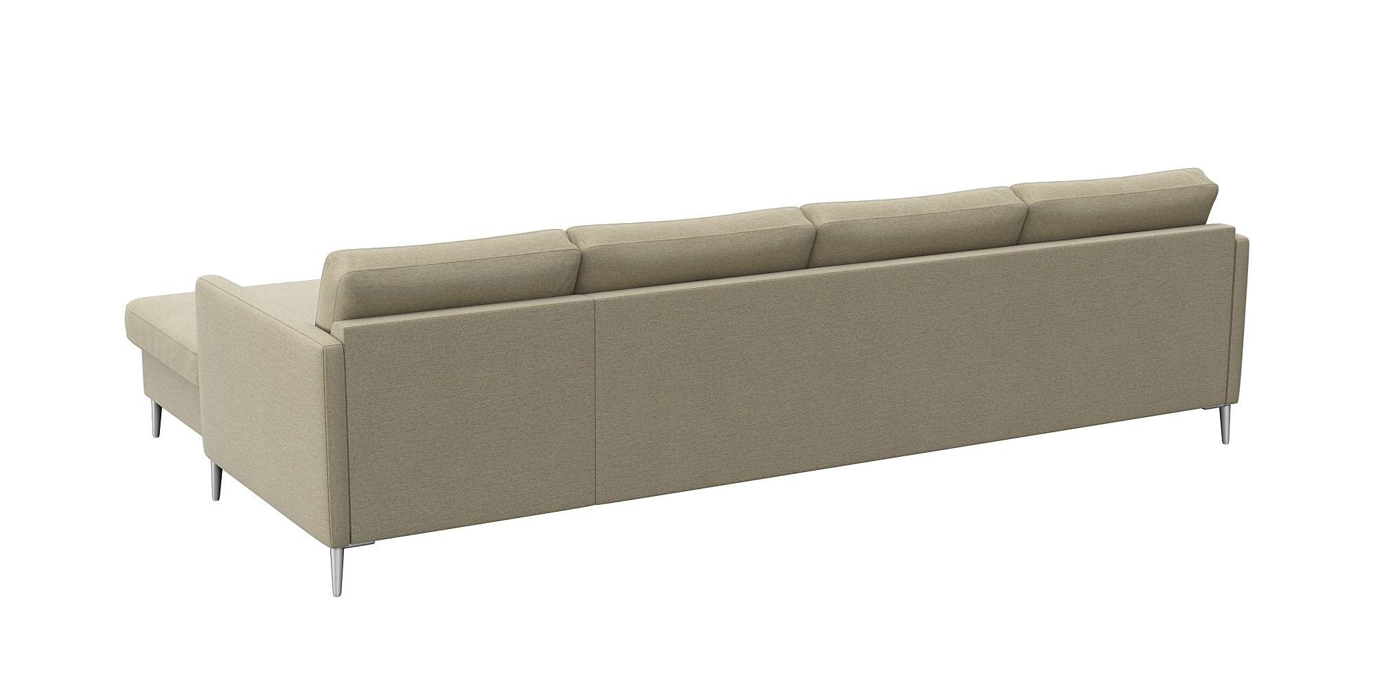 FLEXLUX Ecksofa »Fiore, L-Form, bequem und komfortabel durch hochwertigem Sitzaufbau«, schmale Armlehnen, Kaltschaum, Füße Alu