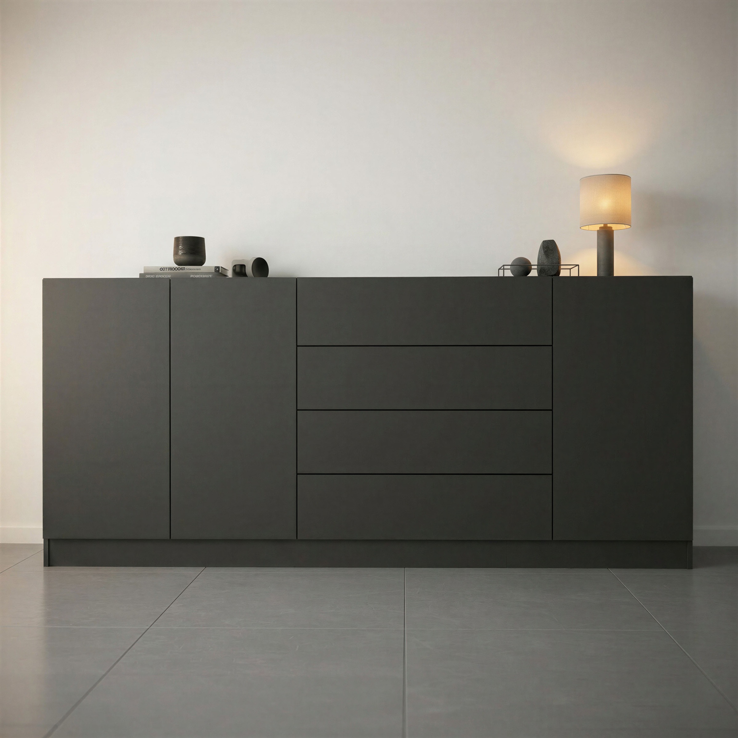 borchardt Möbel Sideboard "Vaasa, Kommode mit 3 Türen und 4 Schubkästen auf Kugelführungen" Breite 190 cm