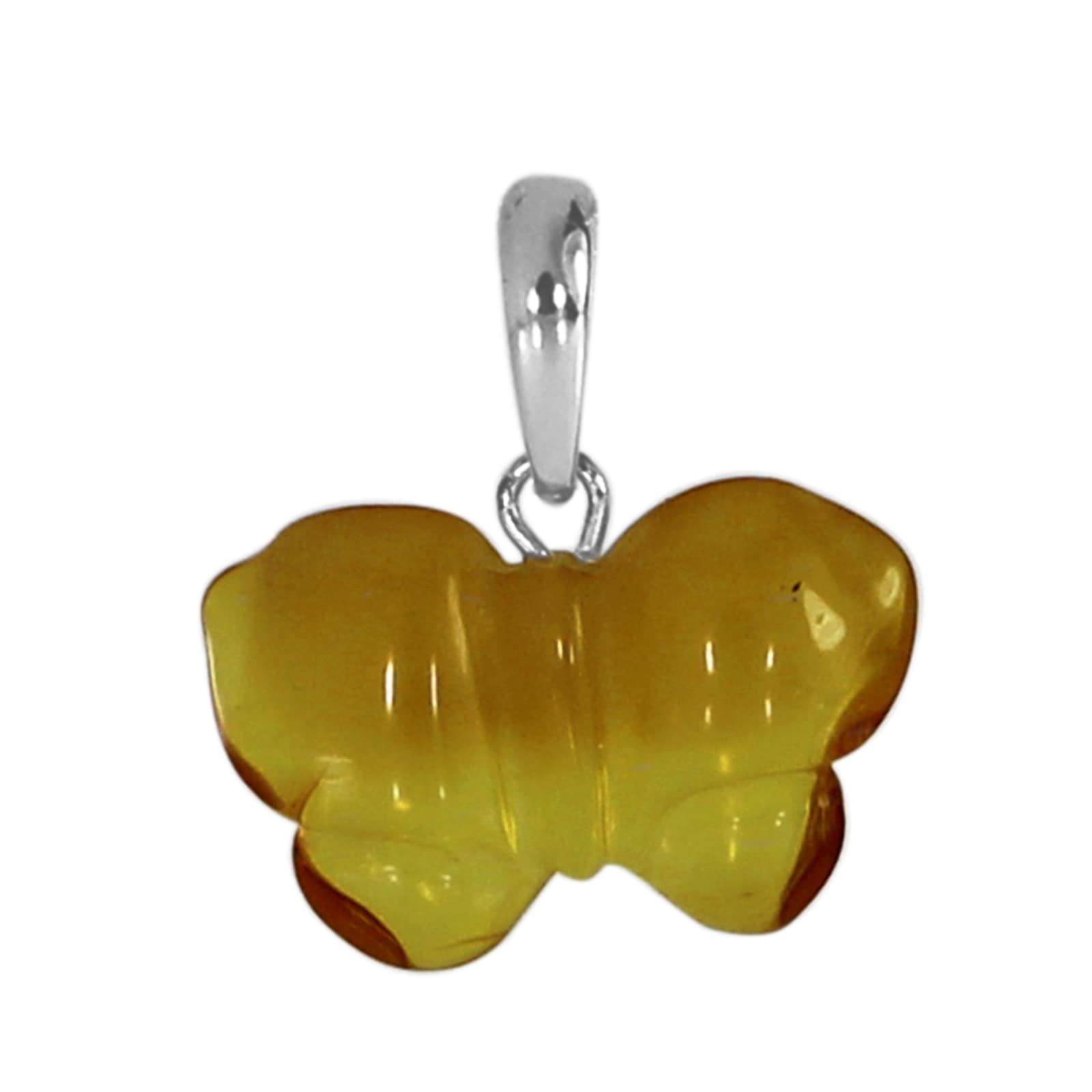 "Kettenanhänger OSTSEE-SCHMUCK ""Ostsee-Schmuck Anhänger Schmetterling Anhänger Schmetterling"", weiß, Schmuckanhänger, Damen, 22 x 20mm, Silber 925