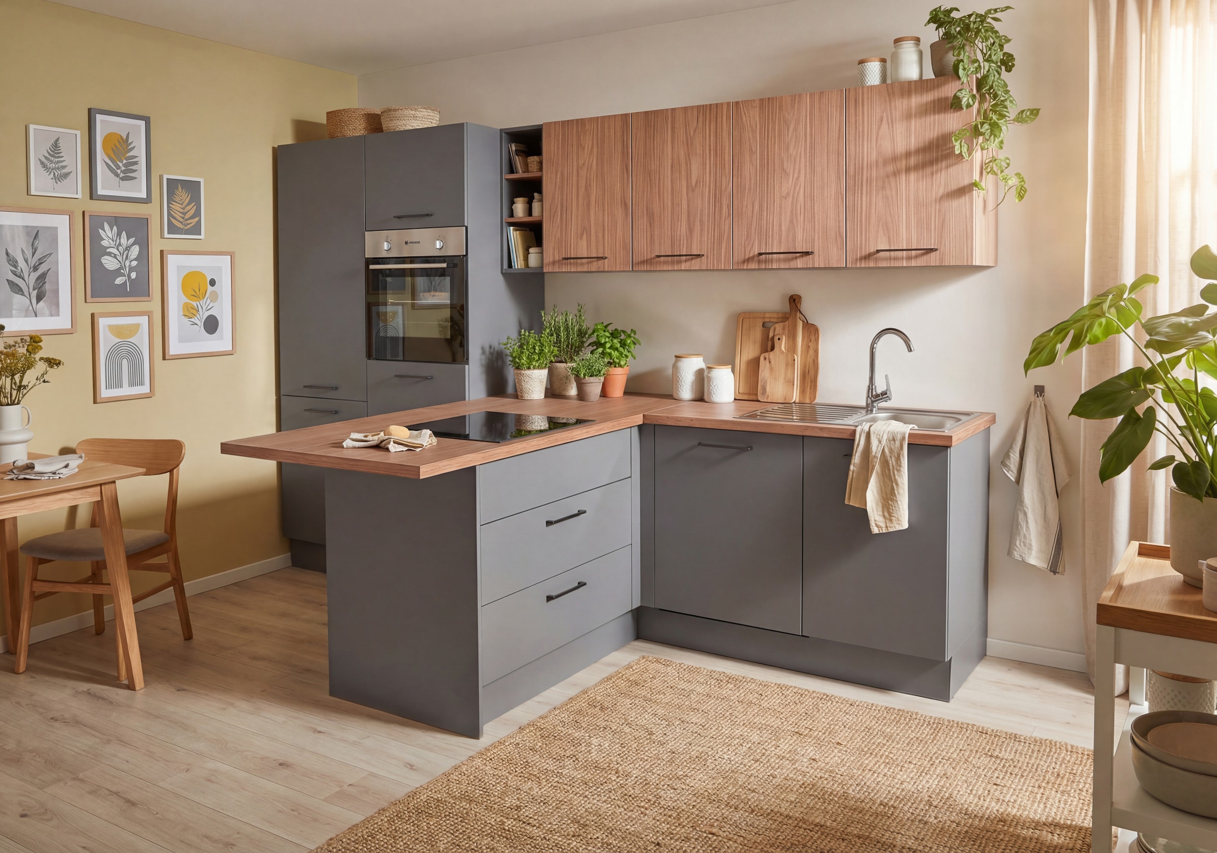 BASIC by Balculina Küchenzeile »Girona B/H/T 325x211x200 cm« Breite 325cm, wahlweise mit E-Geräte, Softclose