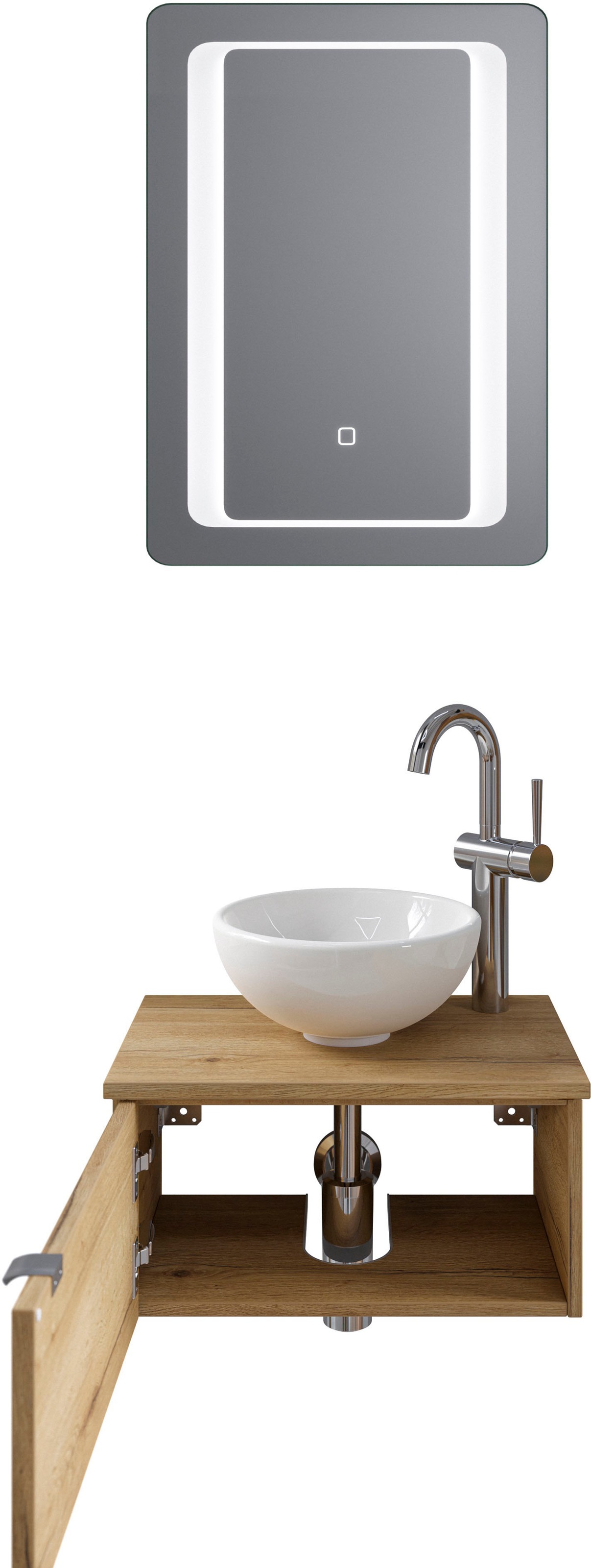 Saphir Badmöbel-Set "Serie 6915" 4 Stk. tlg. Gäste-Bad, 51 cm breit, mit LE günstig online kaufen