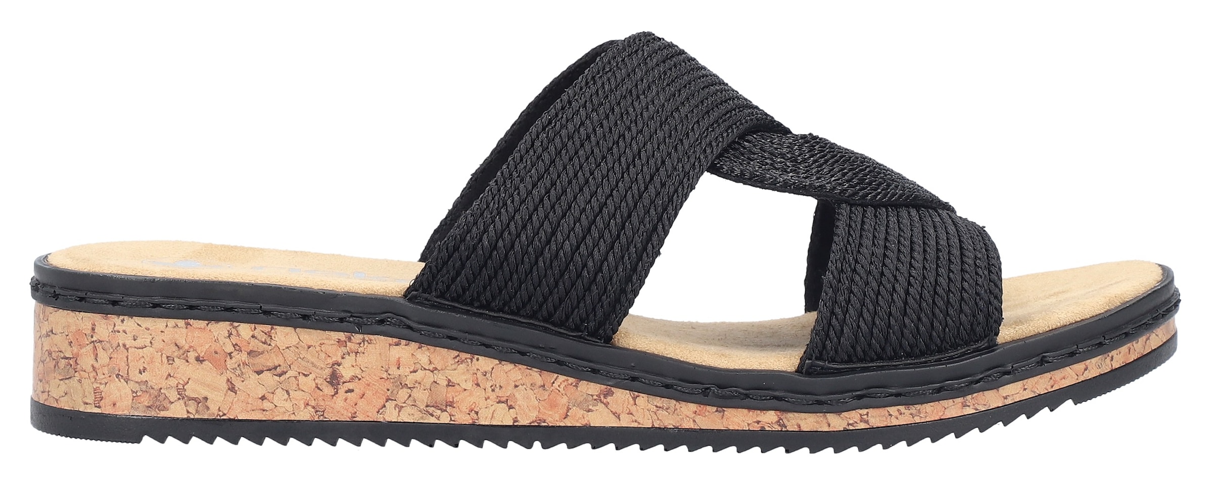 Rieker Pantolette, Sommerschuh, Schlappen, Hausschuh, Keilabsatz, mit weicher Innensohle