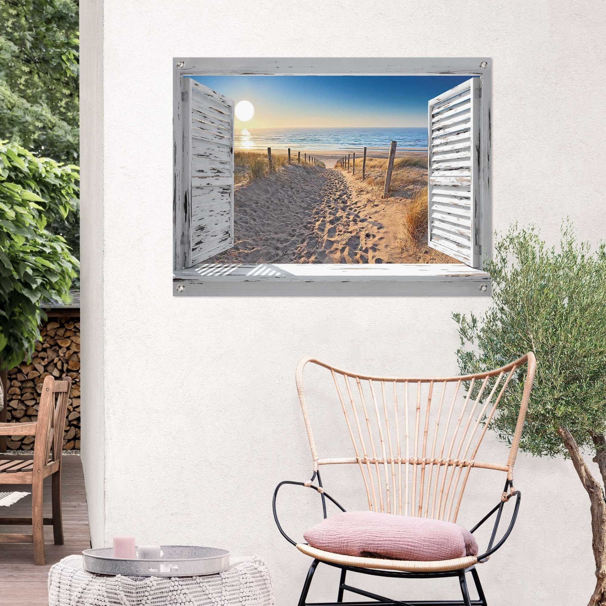 Reinders Poster "Dünenpfad durch das Fenster", Outdoor für Garten oder Balk günstig online kaufen