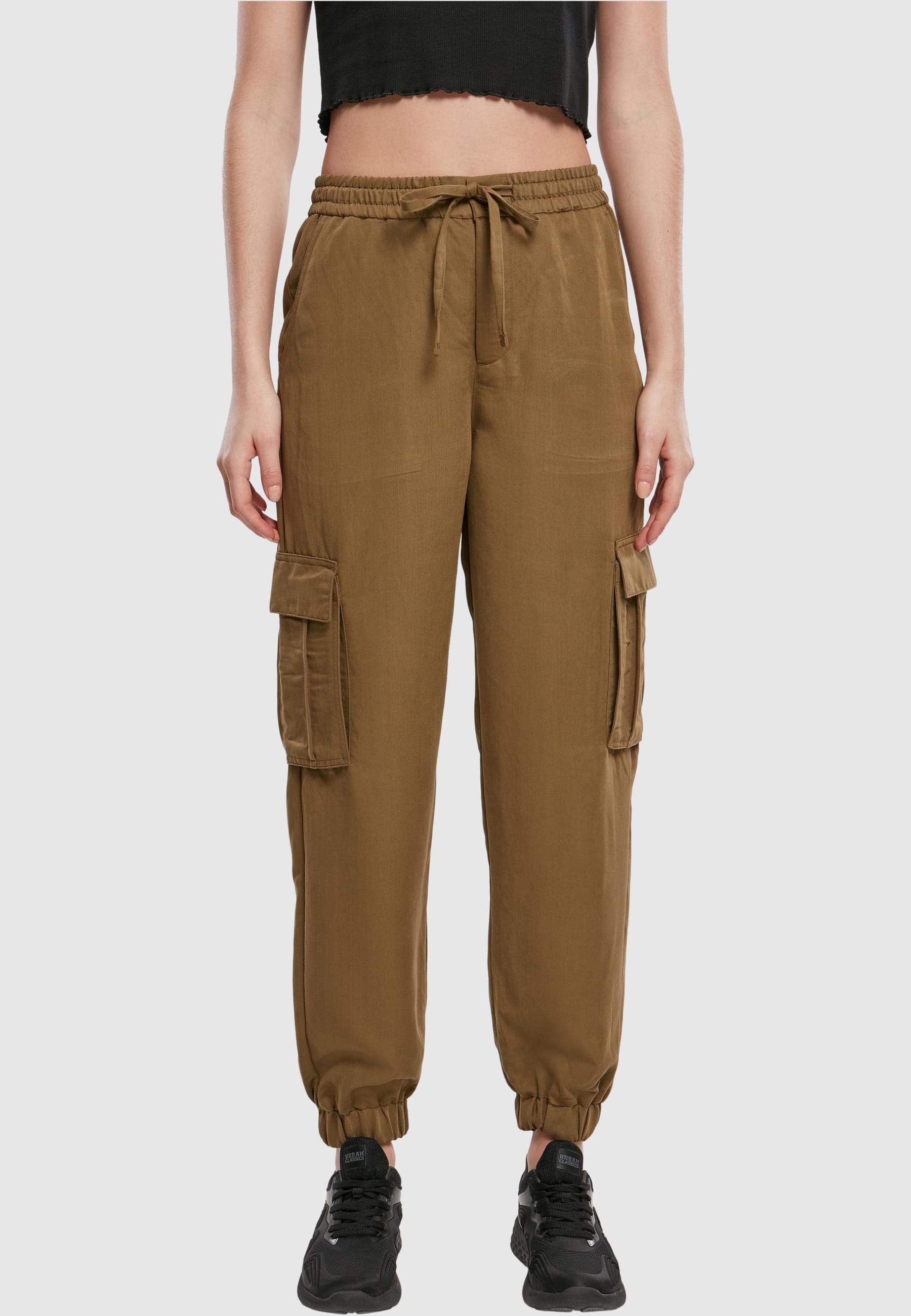 URBAN CLASSICS Cargohose »Urban Classics Damen Ladies Viscose Twill Cargo Pants«, (1 tlg.)